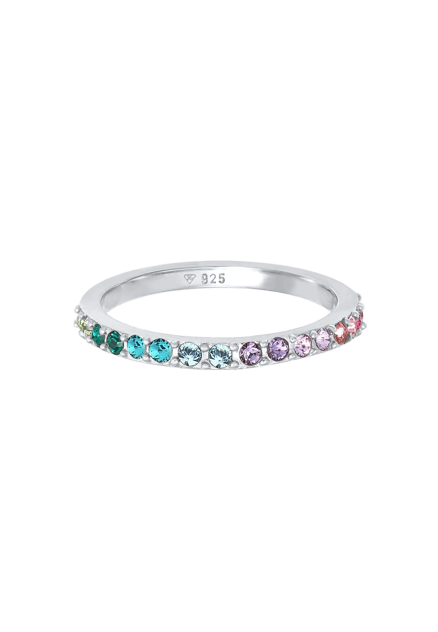 Elli Fingerring Bandring Kristall Multi-Colour Pastell günstig online kaufen