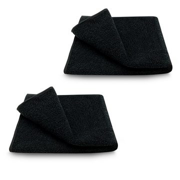 ARLI Handtuch Set Handtuch 100% Baumwolle 4 Handtücher 2 x weiß 2 schwarz Set Serie aus hochwertigem Rohstoff Frottier klassischer Design elegant schlicht modern praktisch mit Handtuchaufhänger, (4-tlg)