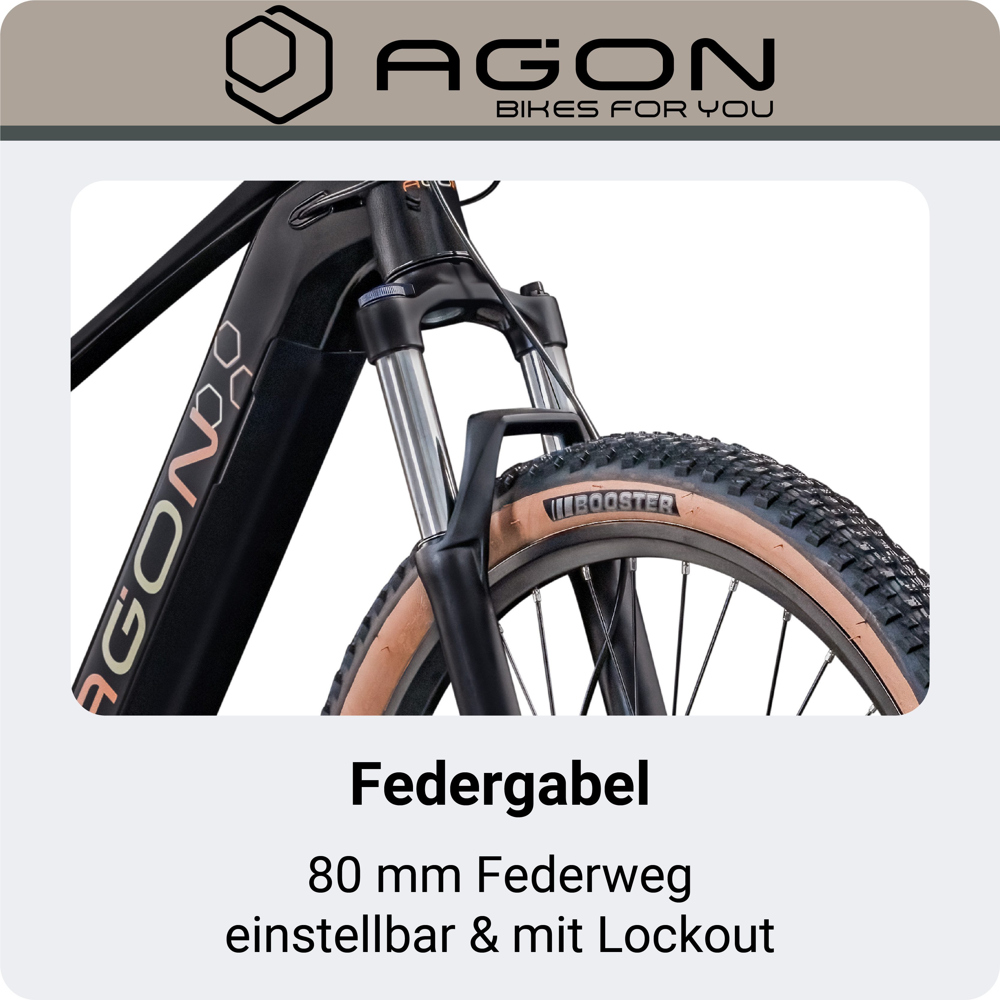 AGON E-Bike Mountainbike Alpha, 10 Gang Shimano Deore SGS T6000 Schaltwerk, Kettenschaltung, Heckmotor, 540 Wh, E Bike Mountainbike Herren oder Damen 160 - 185  – Bild 4 von 5