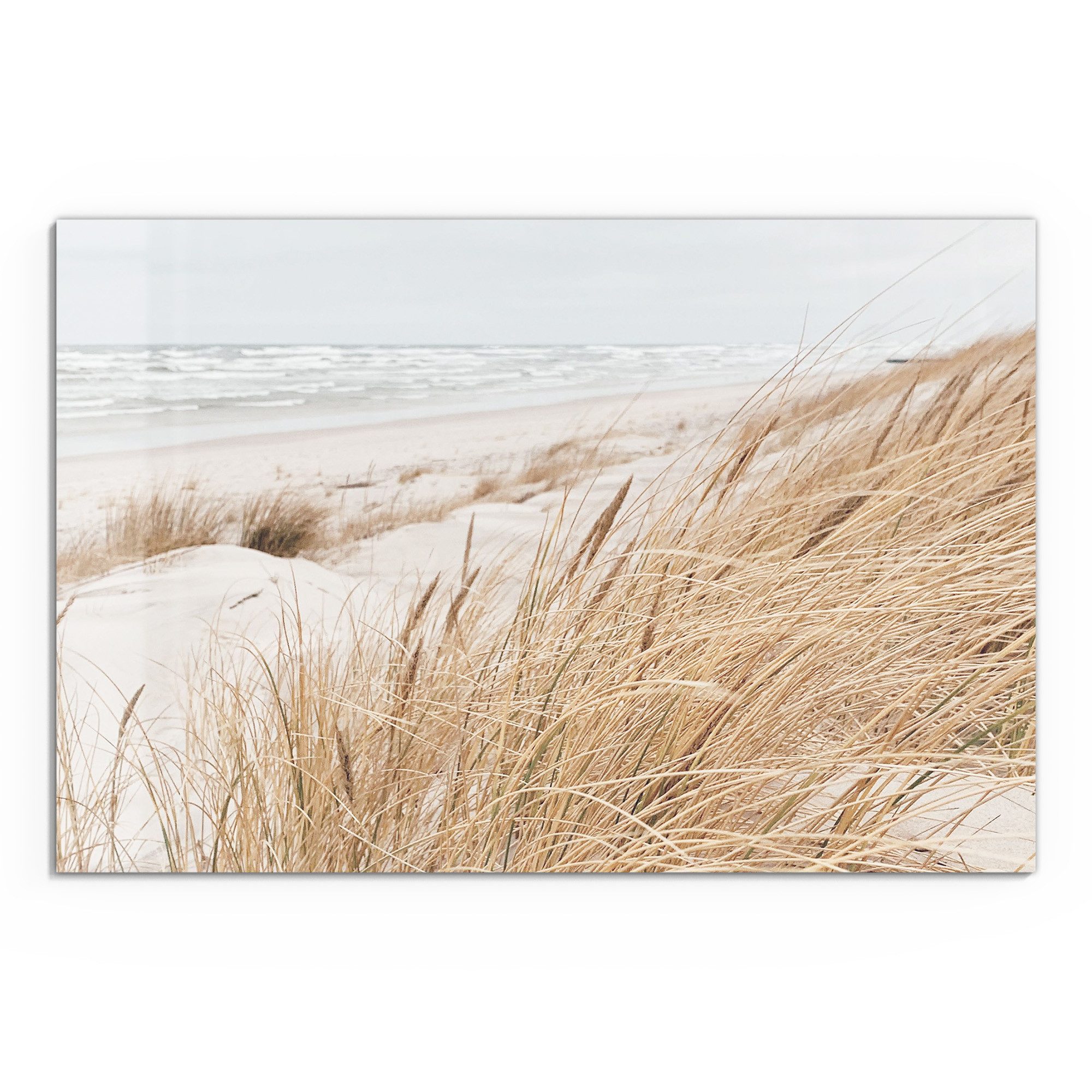 DEQORI Glasbild 'Winterstrand Stille', 'Winterstrand Stille', günstig online kaufen