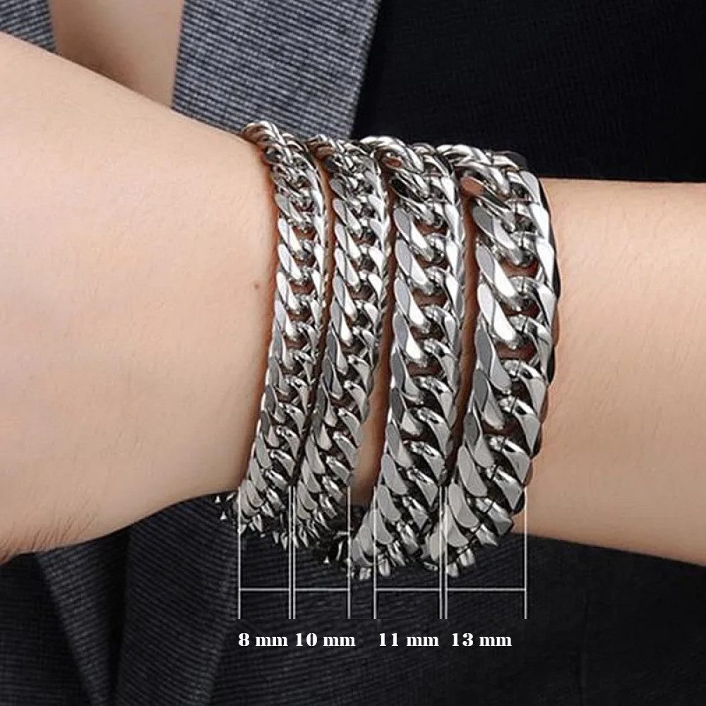 Ware aus aller Welt Panzerarmband Edelstahl Kuba Armband massive Armkette E günstig online kaufen