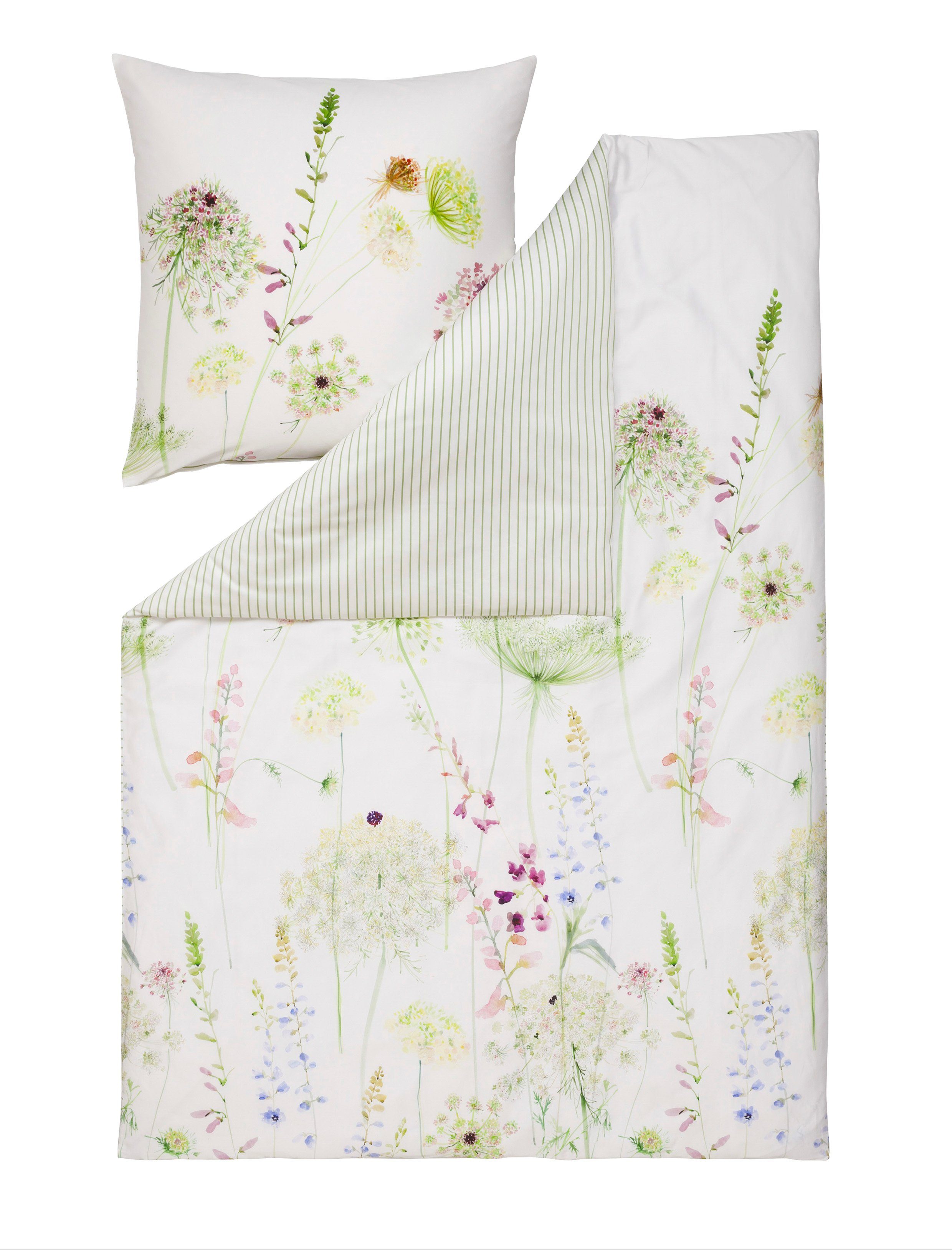 Bettwäsche Estella Mako-Satin Bettwäsche 240x220 Meadow Blumenwiese Sommer 4704-5, Estella, Mako-Satin, 3 teilig