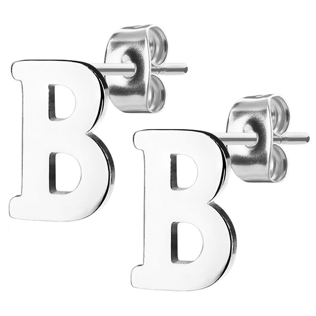 Taffstyle Paar Ohrstecker Ohrringe Buchstaben Alphabet Edelstahl Silber Ohr günstig online kaufen