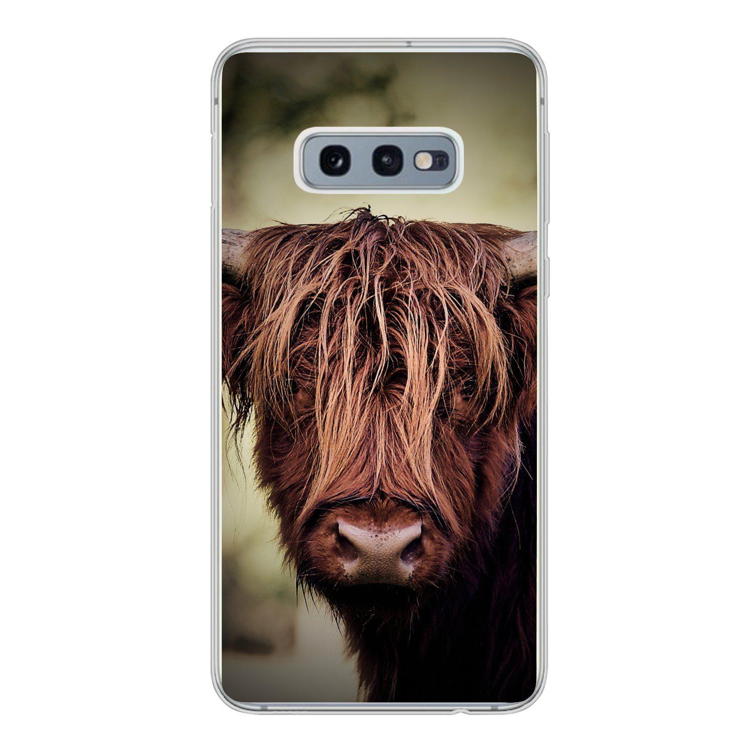 MuchoWow Handyhülle für Samsung Galaxy S10e Schottischer Hochländer - Licht - Porträt - Na, Phone Case, Silikon, Schutzhülle Dünn