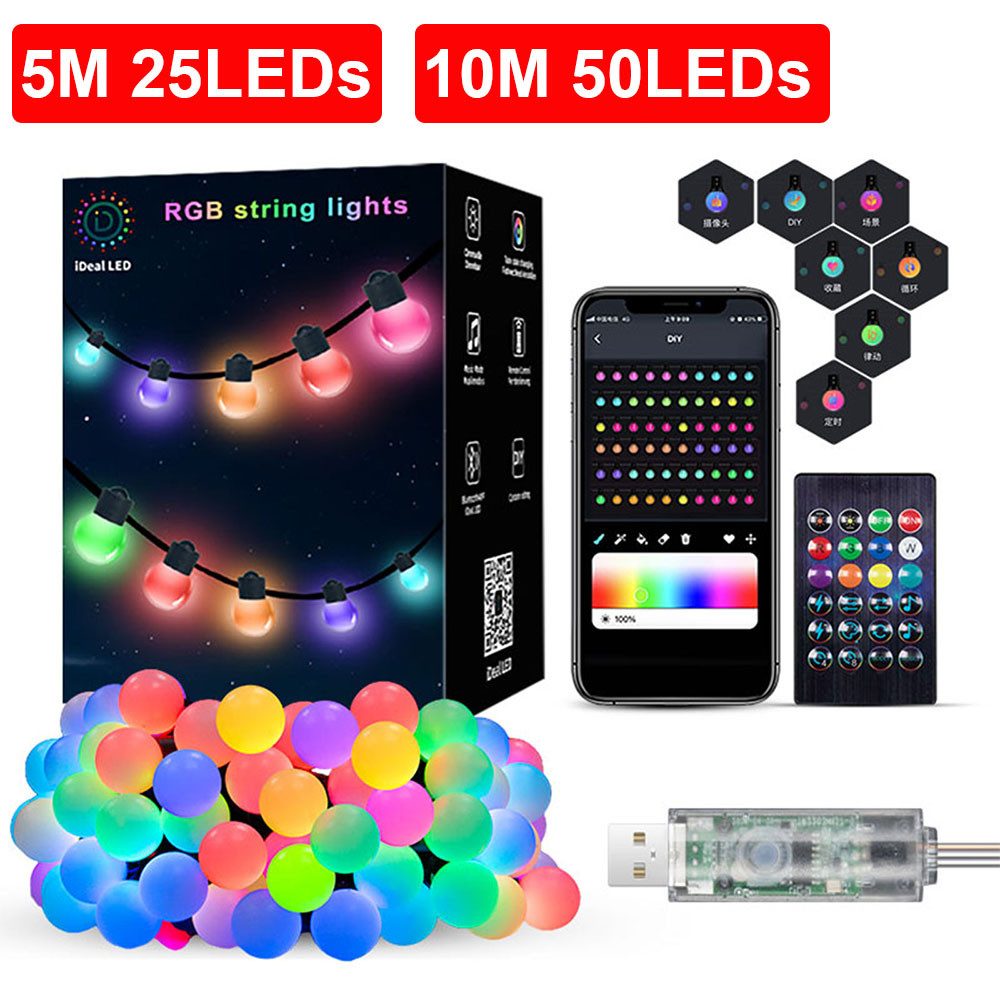 PRIISF LED Dekolicht LED Kugeln Lichterkette Glühbirnen Garten Beleuchtung günstig online kaufen