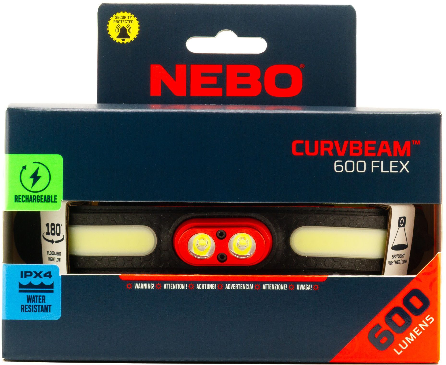 NEBO LED Stirnlampe Nebo CURVBEAM 600 FLEX (Set, 2-St., Taschenlampe inkl. Ladekabel), Flexibel mit Akku- oder Batteriebetrieb nutzbar