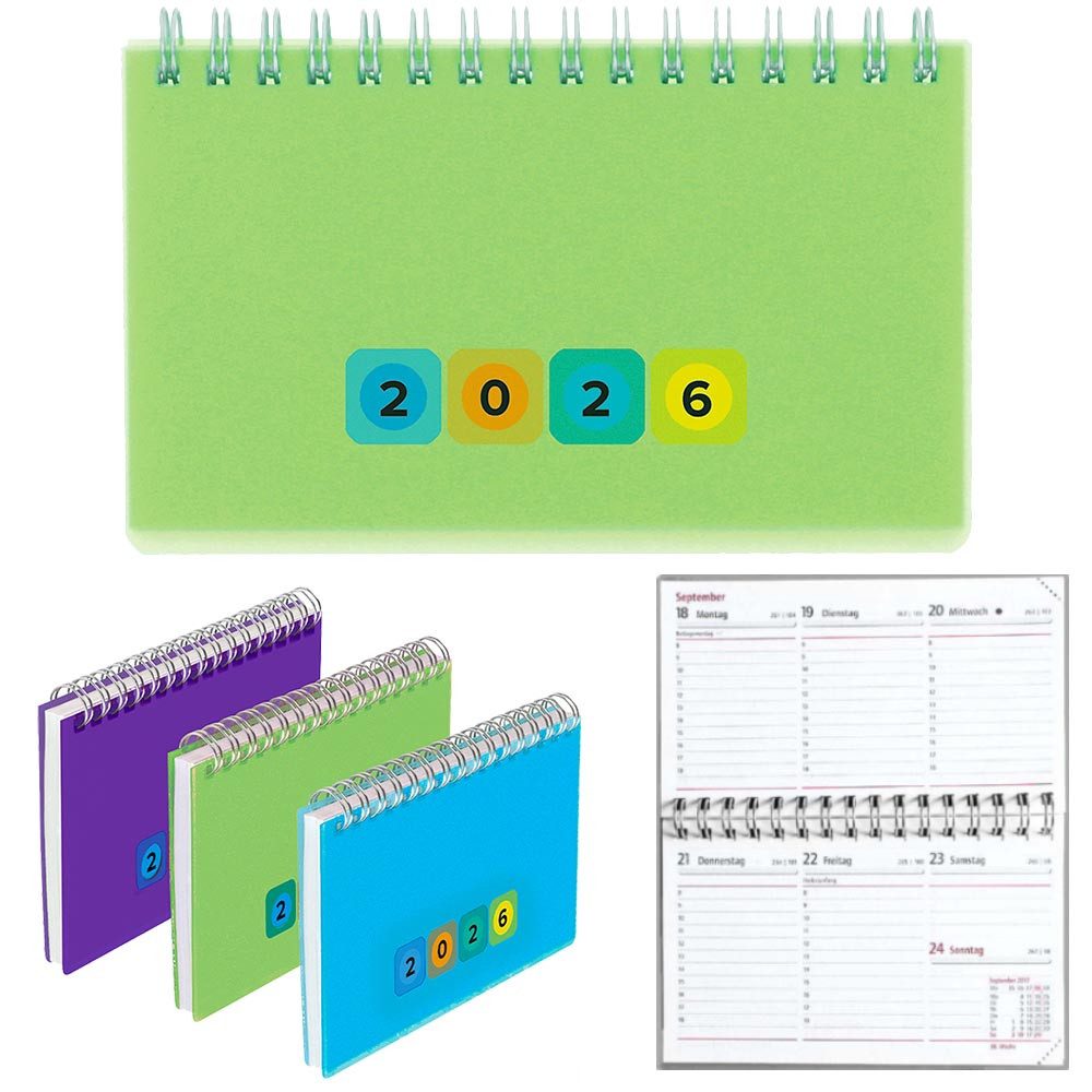 Herlitz Schreibtischkalender Mini Protect 2026 grün