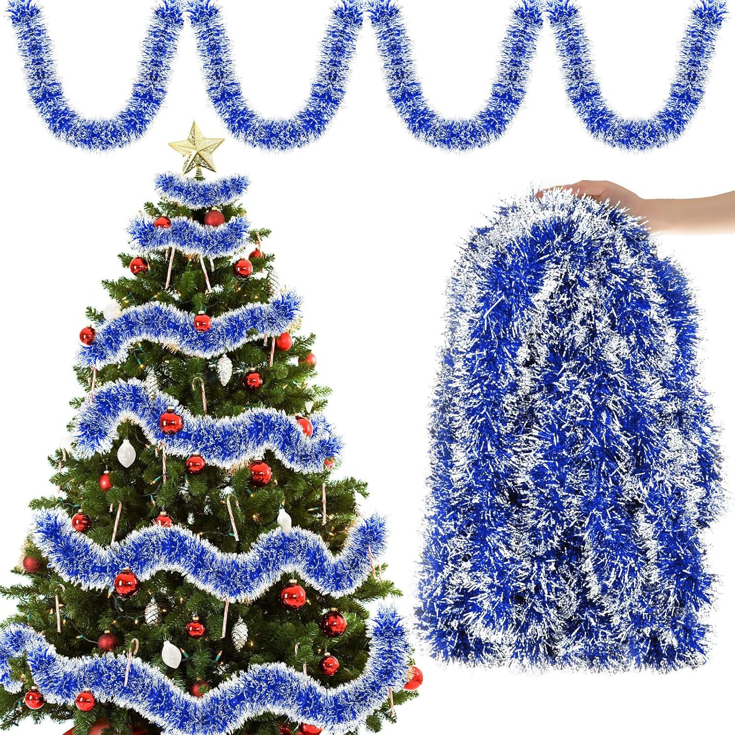 Kunstgirlande Weihnachtsgirlande, DIY Geschmückt Weihnachtsbaum Drahtkranz, günstig online kaufen