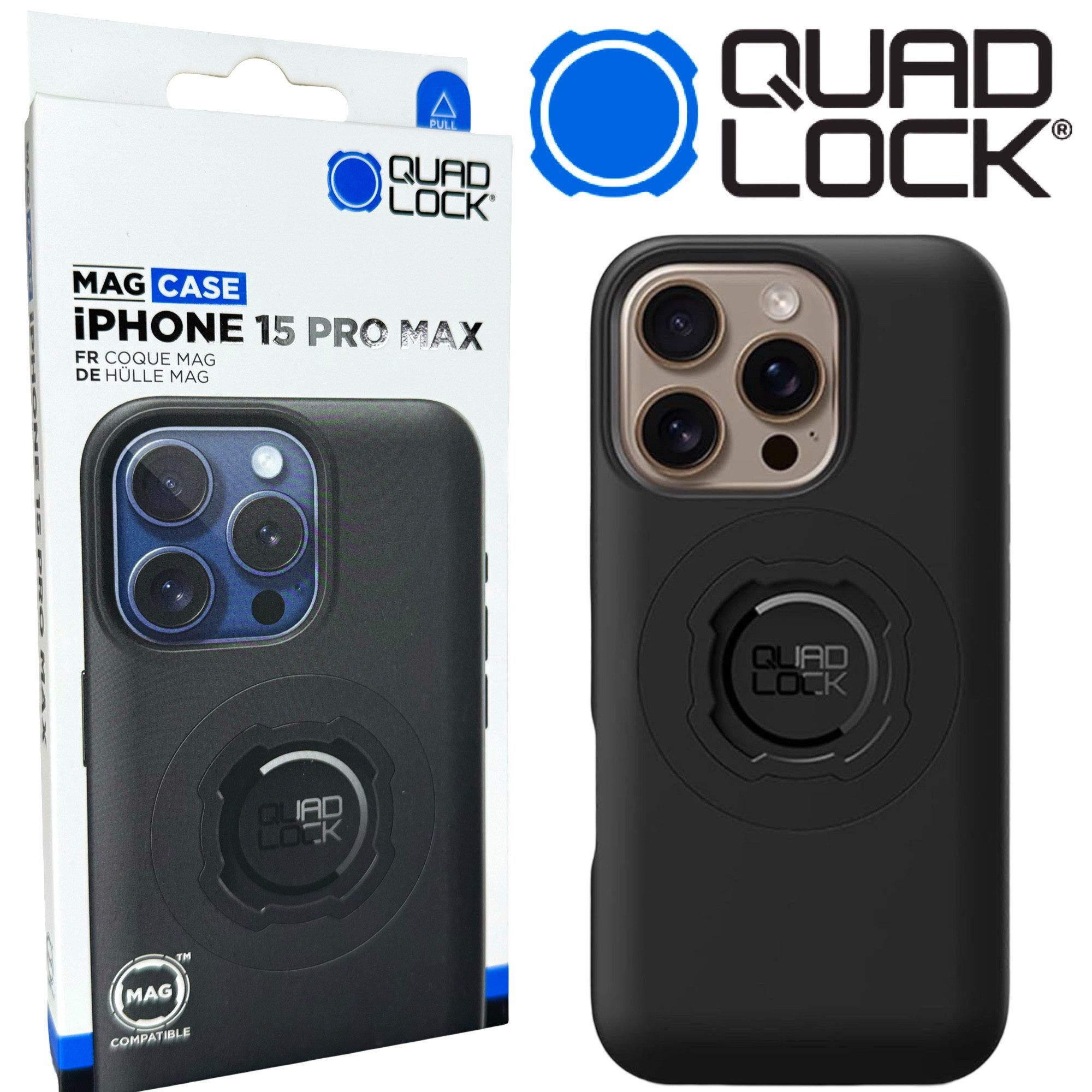 Quad Lock Handy-Halterung QUAD LOCK MAG Case Handy Schutz Hülle passend für iPhone 15 Pro Max