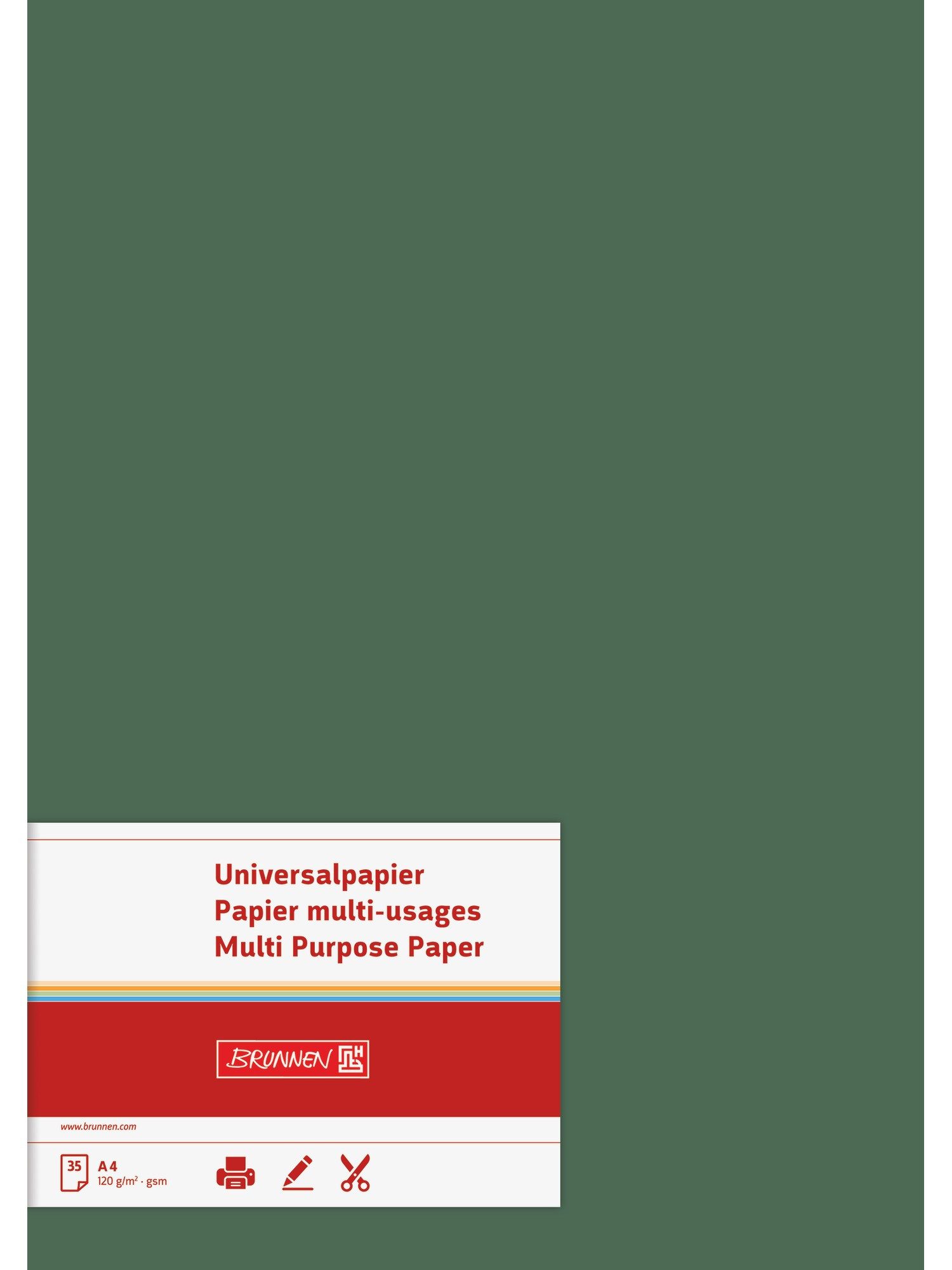 Baier Kindersitz Drucker- und Kopierpapier Multifunktionspapier A4 120g 35 Blatt moosgrün