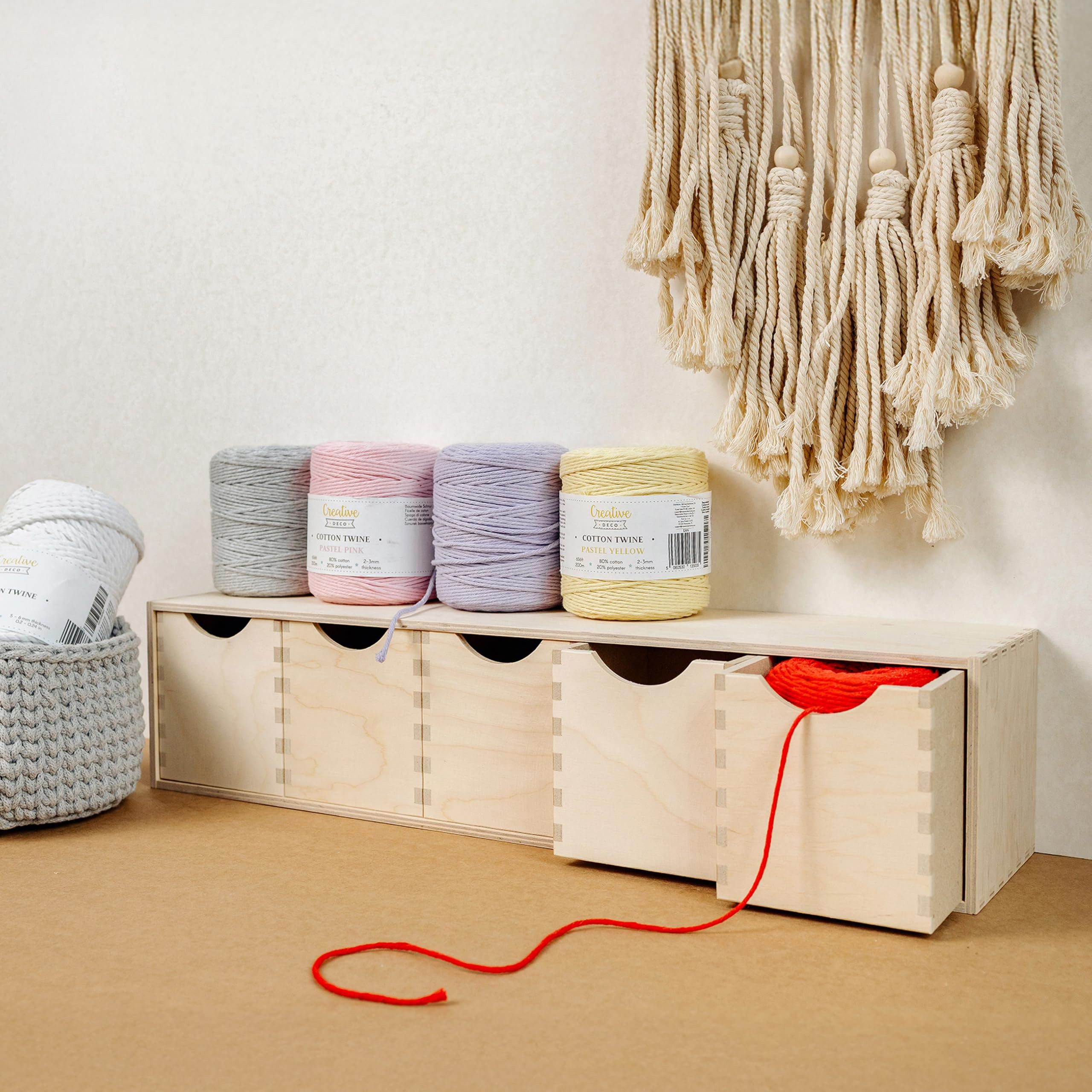 Creative Deco Schubladenbox Schubladenelement Mini-Kommode aus Birkensperrholz, (5-St)