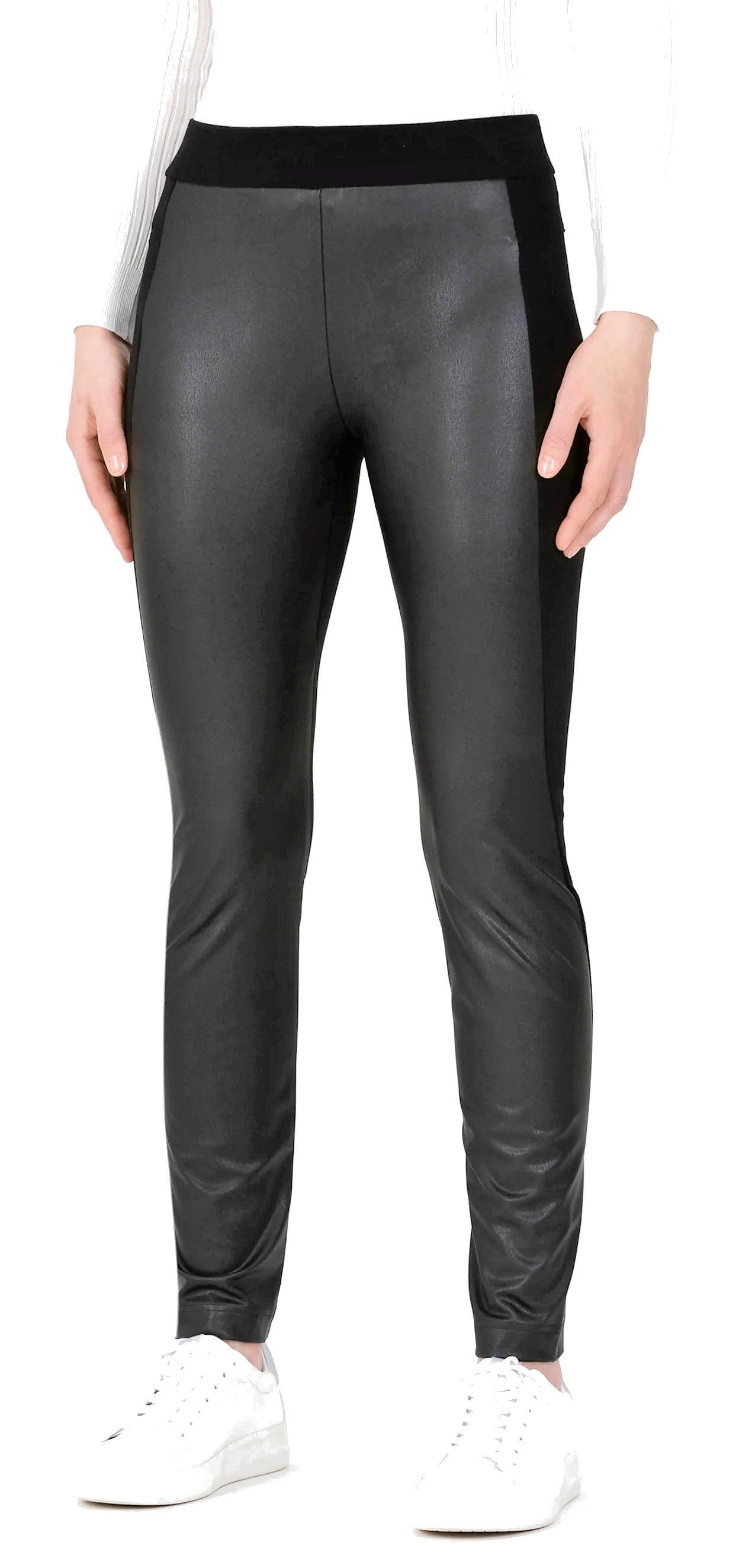 St Ann by Stehmann Stretch-Hose Isalie Einsatz aus Nappa-Lederimitat