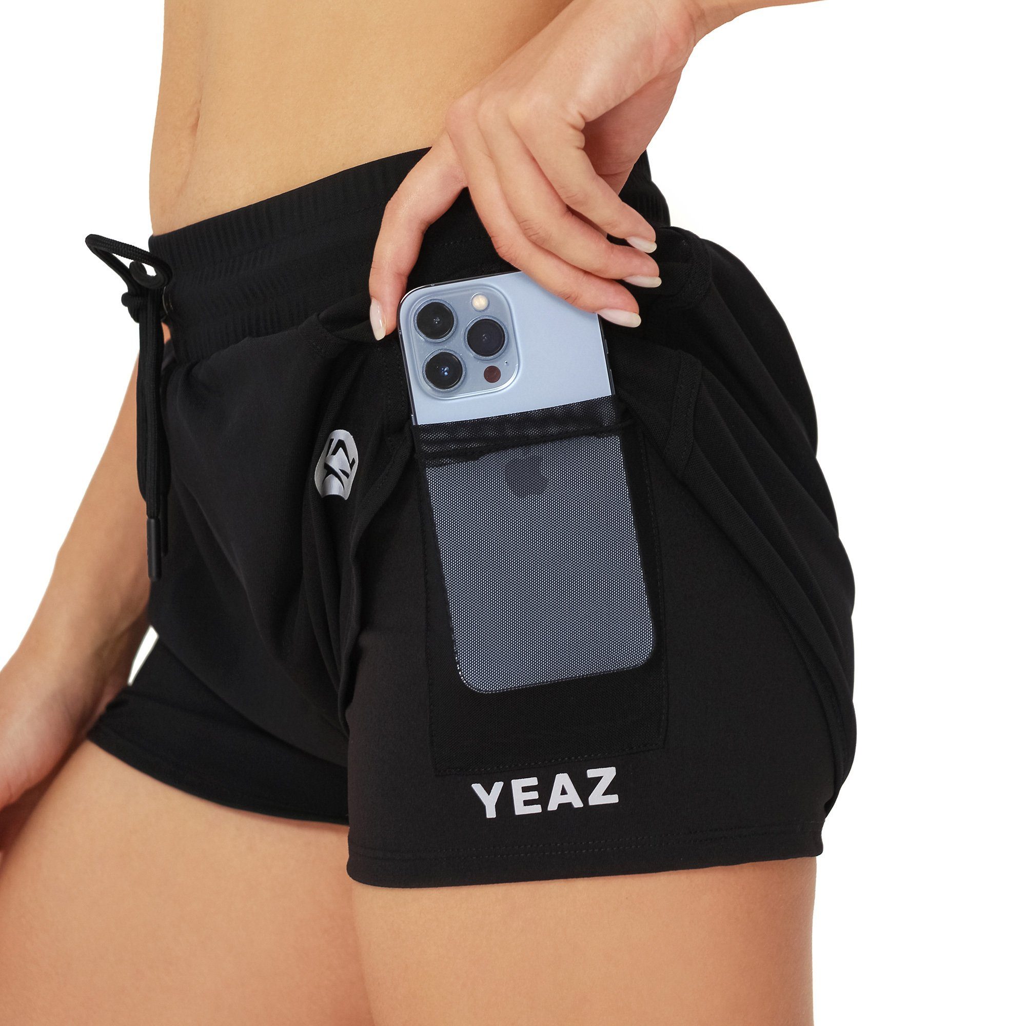 (2-tlg) schwarz YEAZ SQUAT shorts Yogashorts