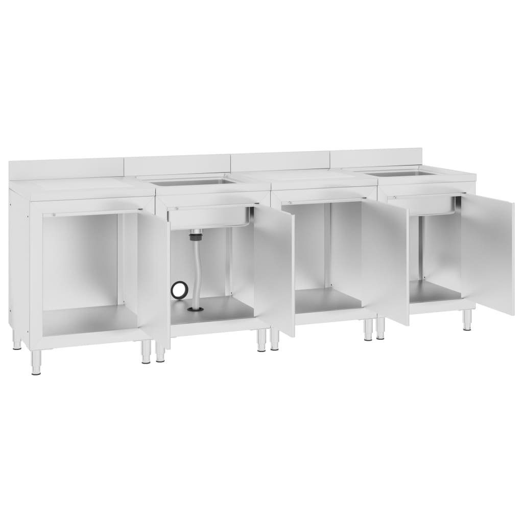 240x60x96 (1-St) vidaXL Gastro-Spülenunterschrank cm Spülenschrank Edelstahl