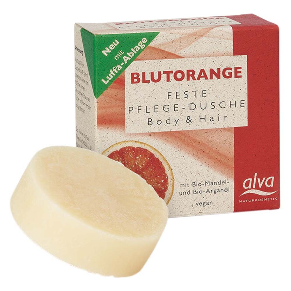 Alva Haarseife Blutorange - Feste Pflegedusche Body & Hair 60g