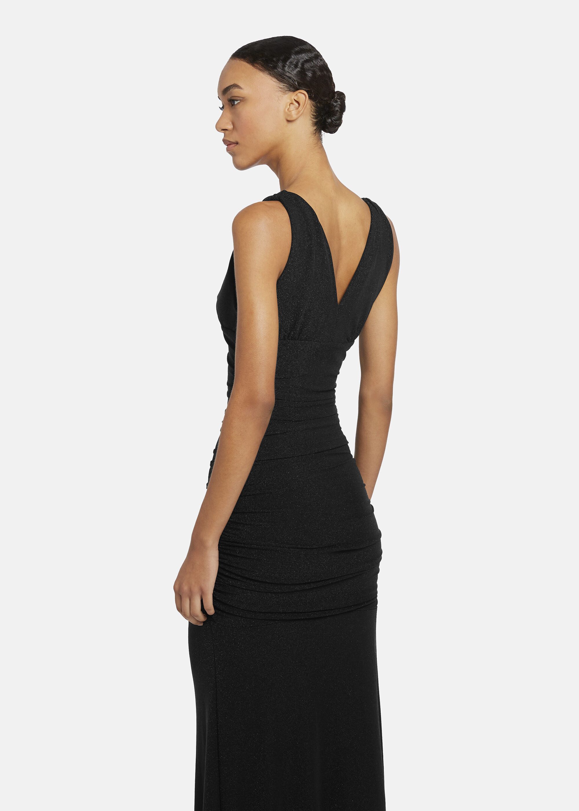 Nicowa A-Linien-Kleid LUCEWO (1-tlg) mit Raffung aus Lamé-Jersey