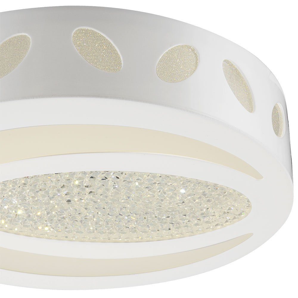 etc-shop LED Deckenleuchte, Leuchtmittel Kristall Wohnzimmerleuchte Deckenleuchte LED inklusive, weiß Deckenlampe Neutralweiß