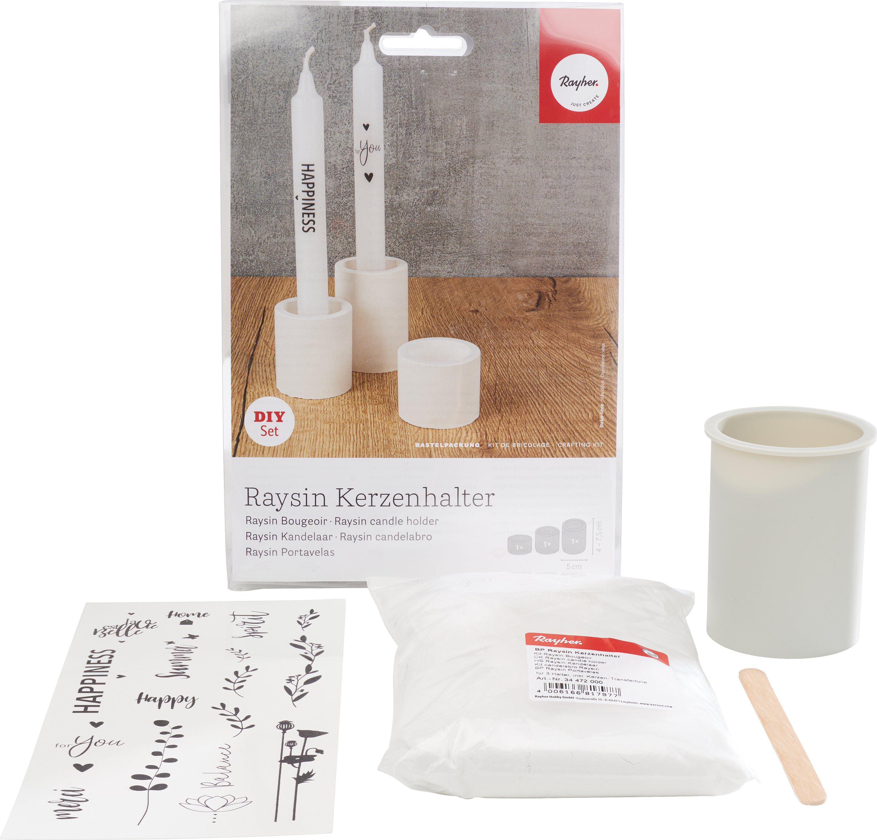 Rayher Kreativset Raysin Kerzenhalter, (4-tlg), 4 Teile
