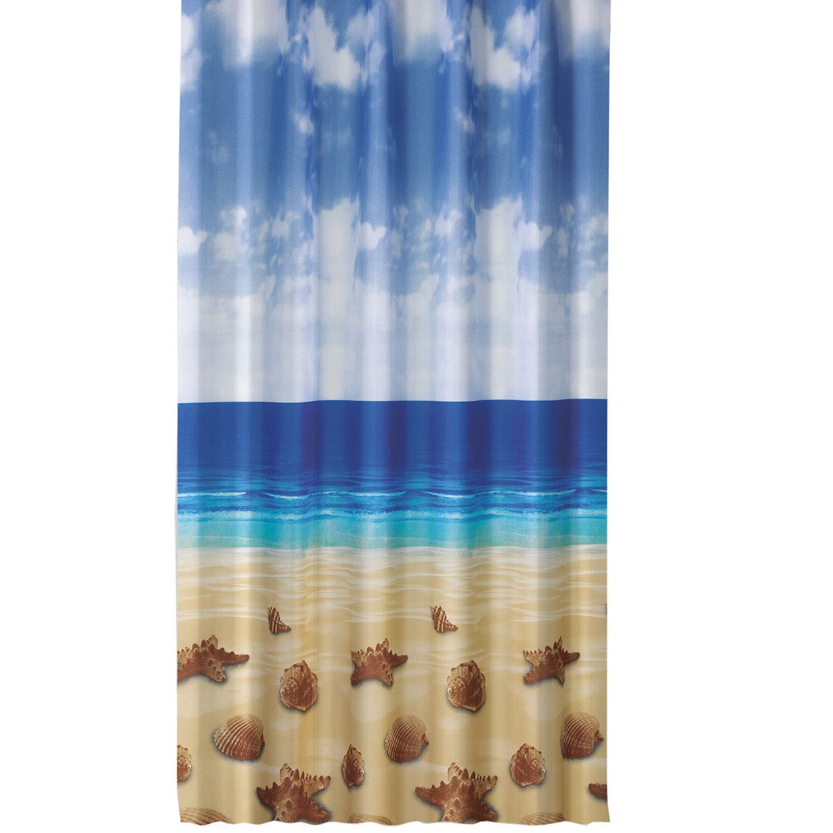 Ekershop Duschvorhang Textil Seesterne und Muscheln günstig online kaufen