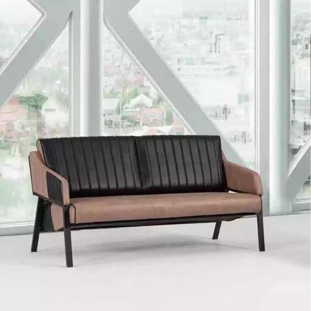 JVmoebel Europe Garnitur Sofagarnitur Designer Zweisitzer in Couch Sofa Beige Sessel Polster, Made