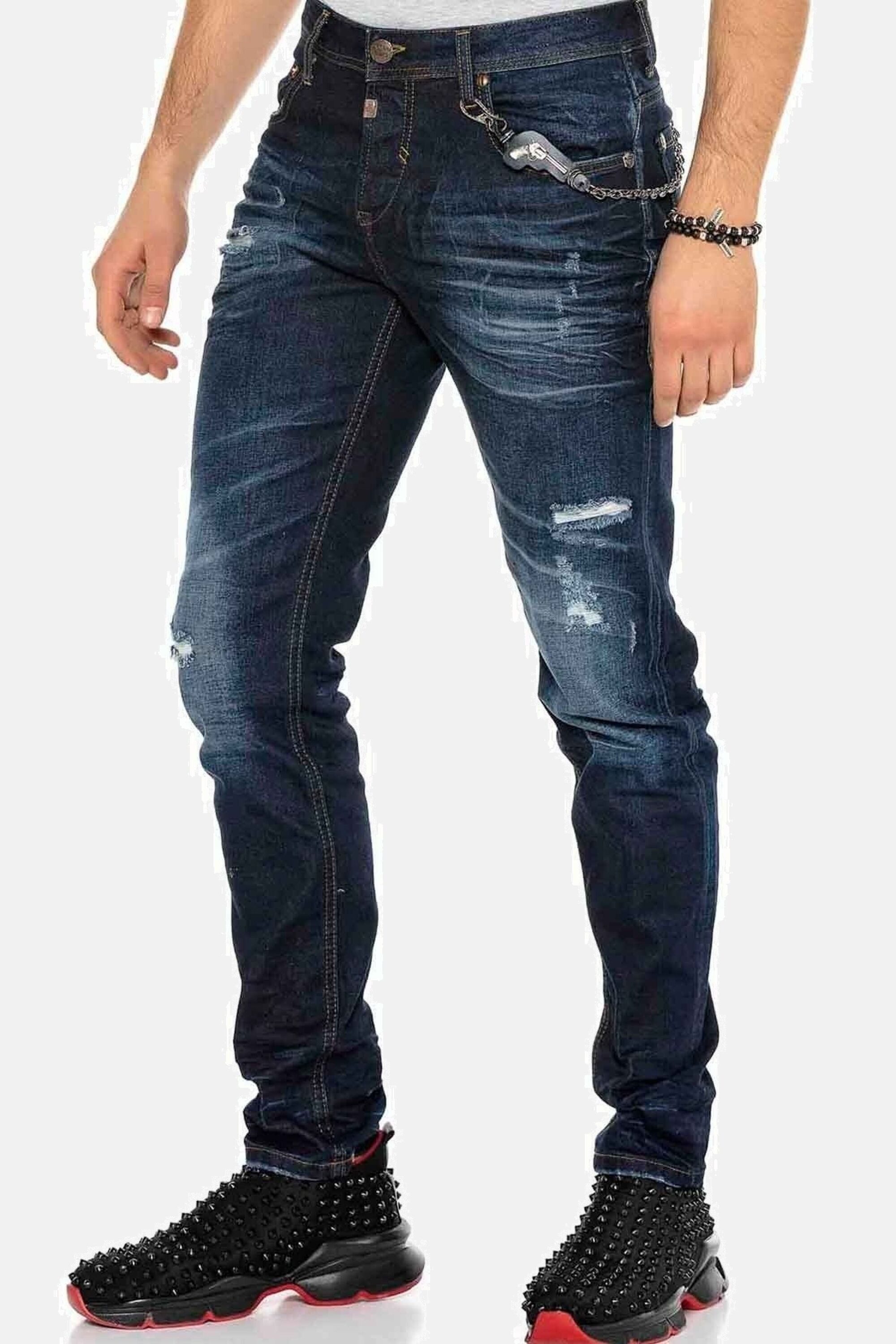 Cipo & Baxx Slim-fit-Jeans Jeans im Used-Look, CD-392