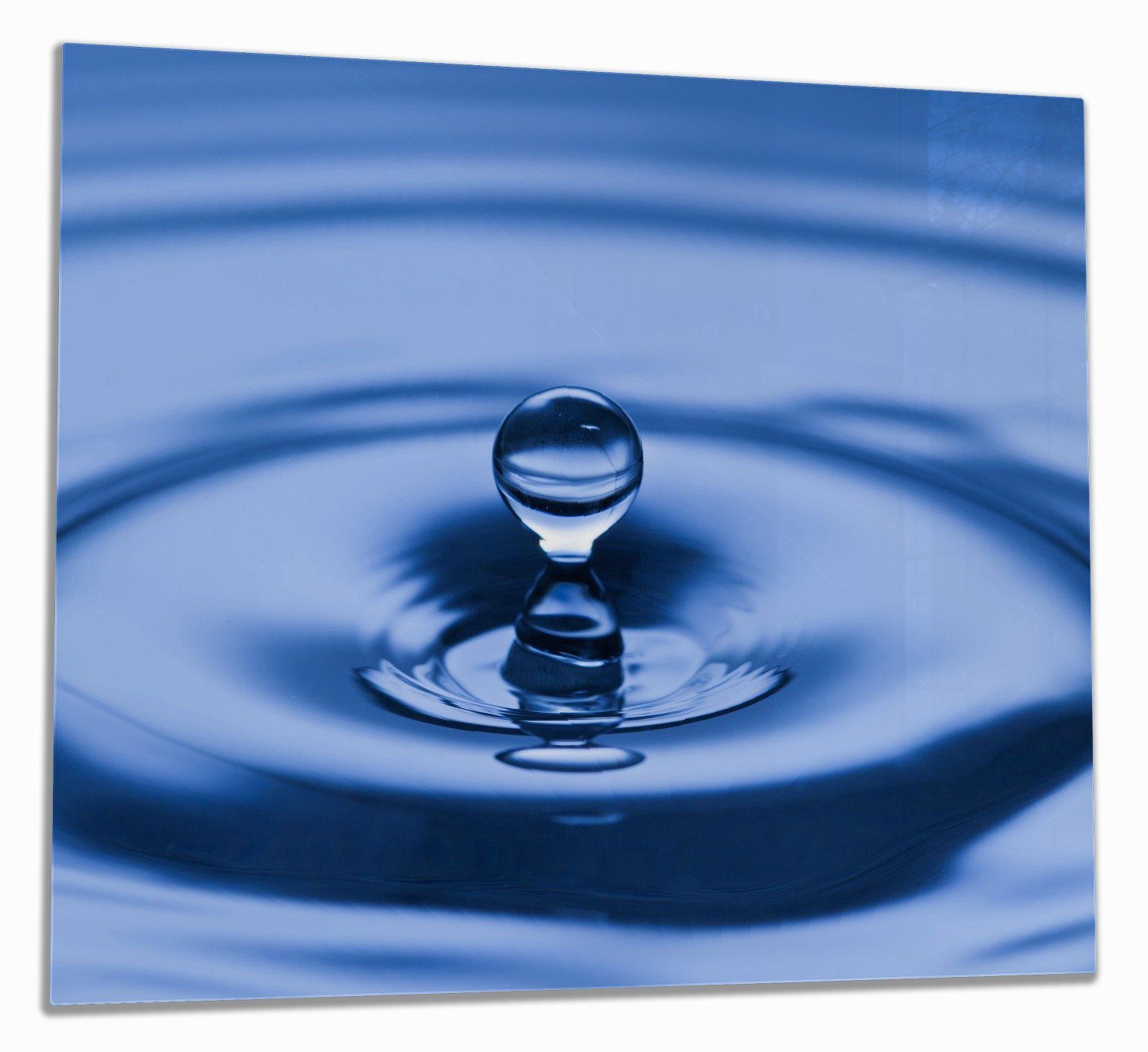 Wallario Herd-Abdeckplatte Wassertropfen im blauen Wasser, ESG-Sicherheitsglas, (Glasplatte, 1 tlg., inkl. 5mm Noppen), verschiedene Größen