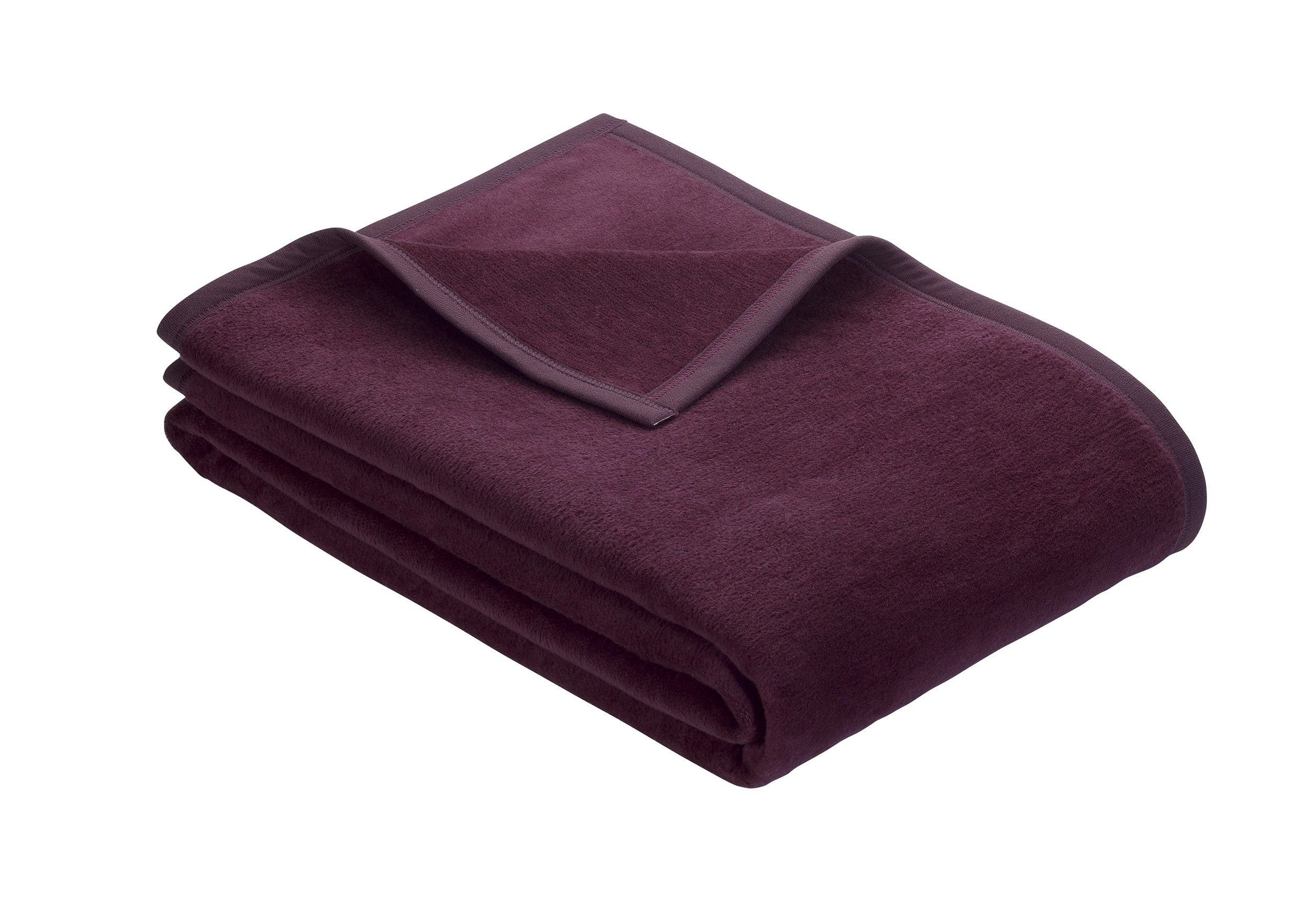 Wohndecke IBENA Wohndecke PORTO BL 180x220 cm lila Decke Kuscheldecke Sofadecke, IBENA