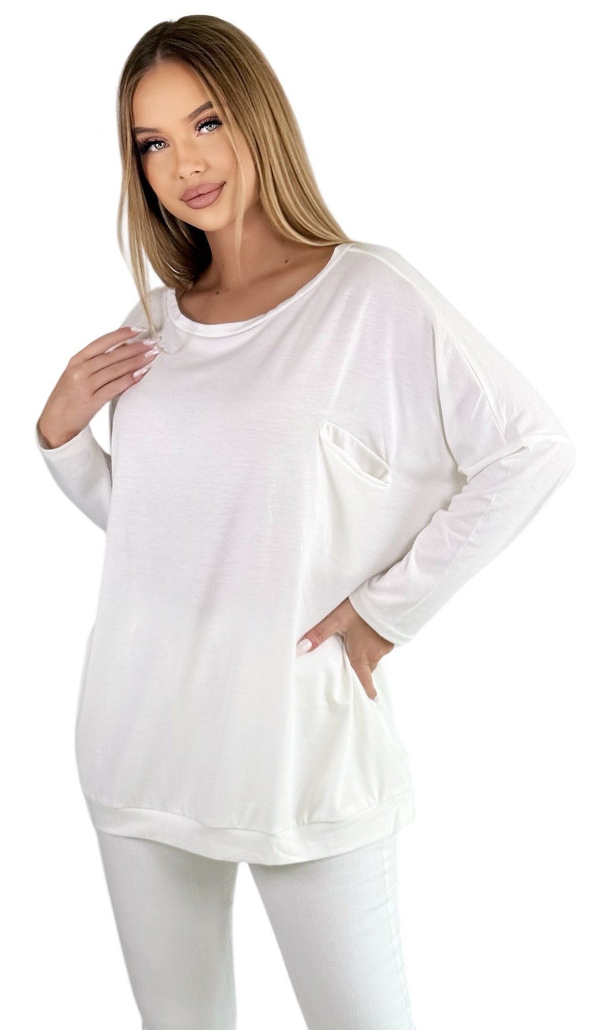 Mississhop Langarmshirt Elegantes Damen Langarmshirt aus Viskose 7101