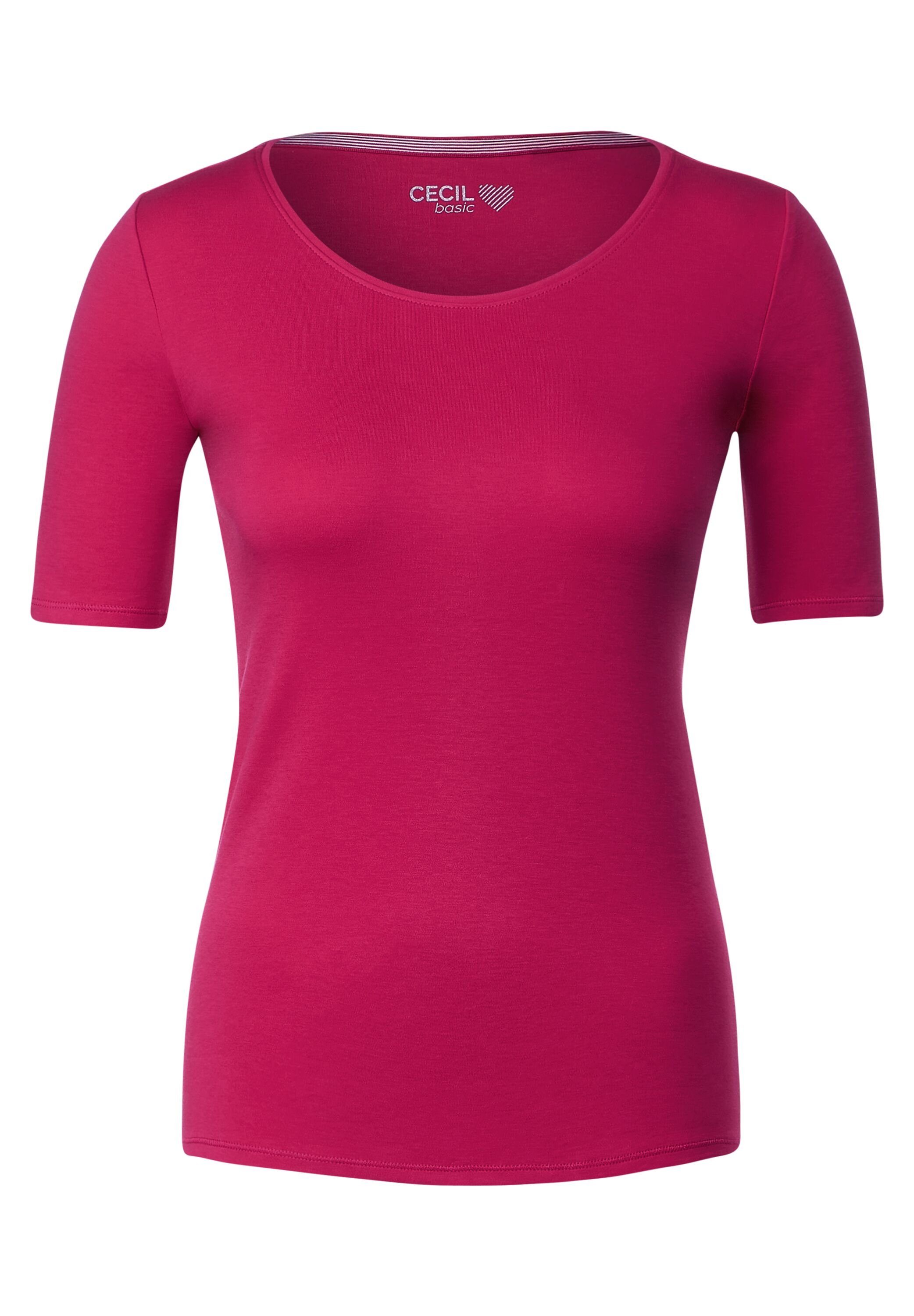 Cecil T-Shirt in coral Unifarbe cosy