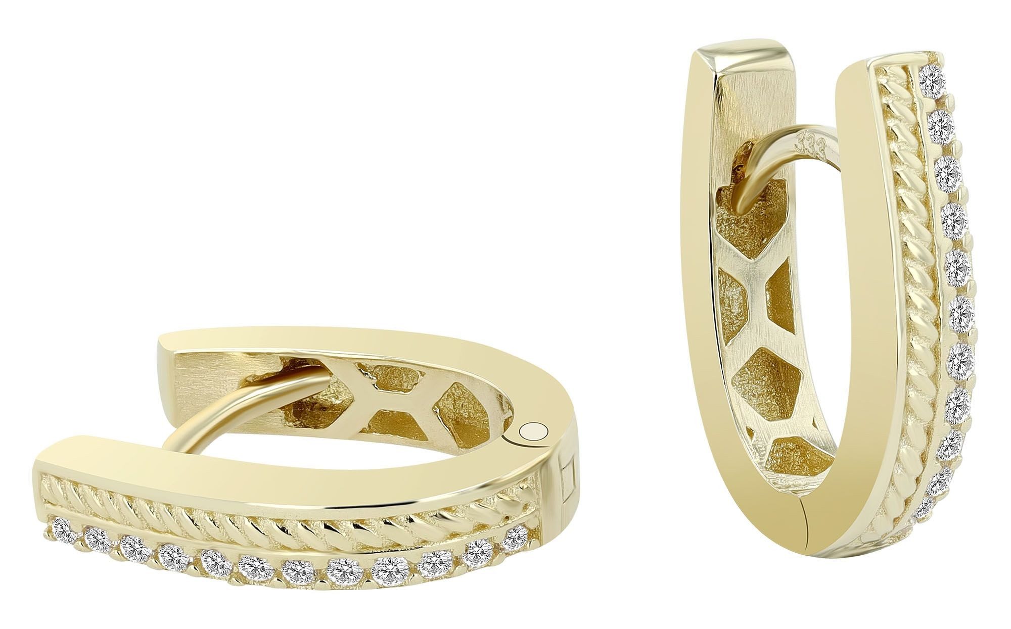 Klappcreolen Ohrringe – Klappcreole aus 333 Gold mit Zirkonia
