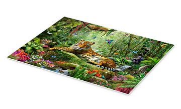 Posterlounge Forex-Bild Adrian Chesterman, Tiger im Dschungel, Mädchenzimmer Illustration