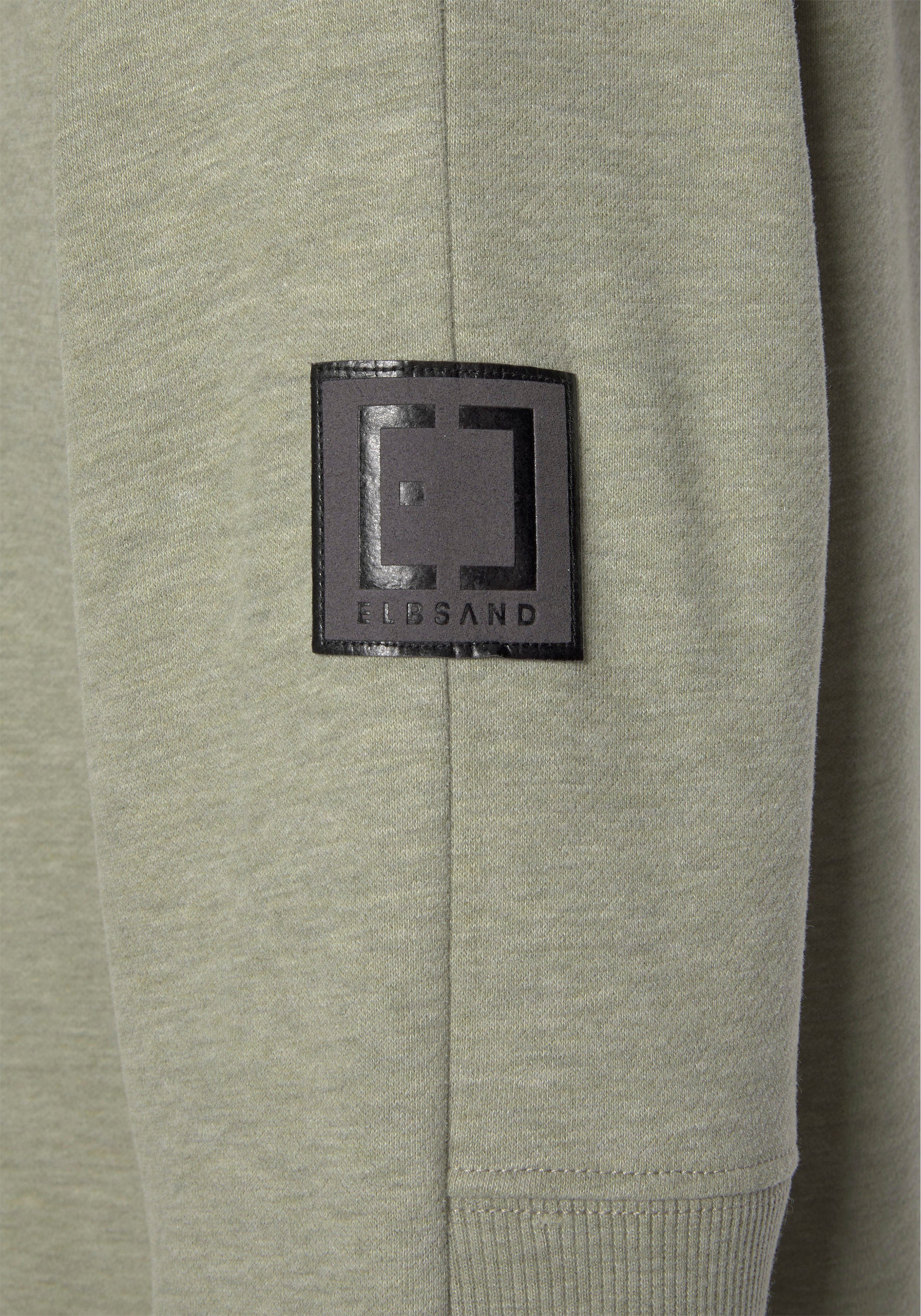 Elbsand Kapuzensweatjacke Kelina mit Logostickerei auf der Kapuze, bequeme Freizeitjacke mit Taschen