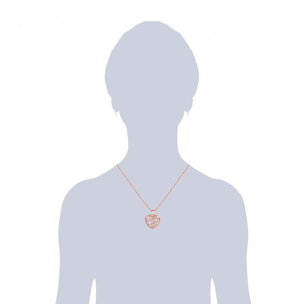 Lulu & Jane Collier Herz roségold, Metall-Legierung günstig online kaufen