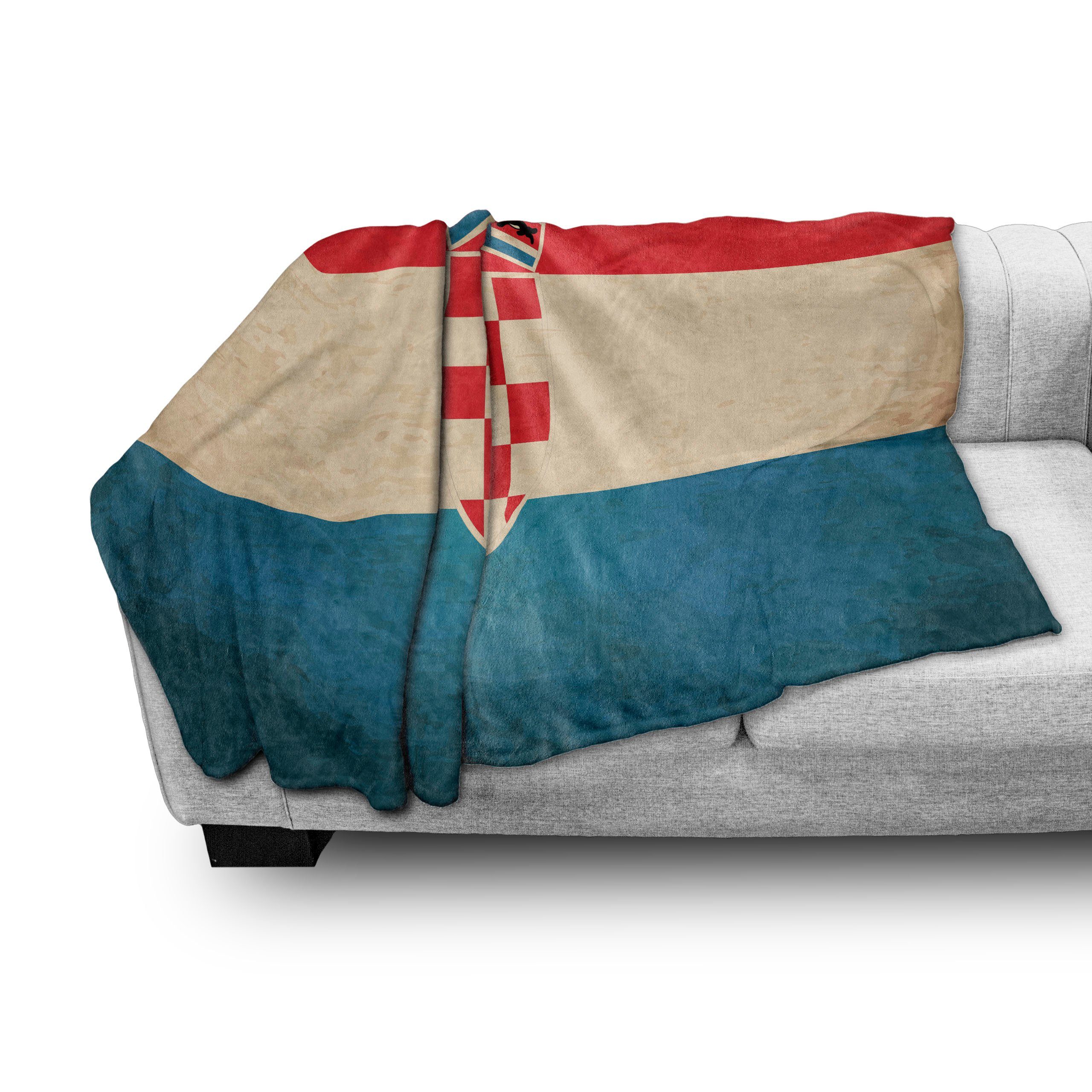 Wohndecke den European und Kroatien Innen- Gemütlicher Außenbereich, Plüsch Land Abakuhaus, Art für Flag