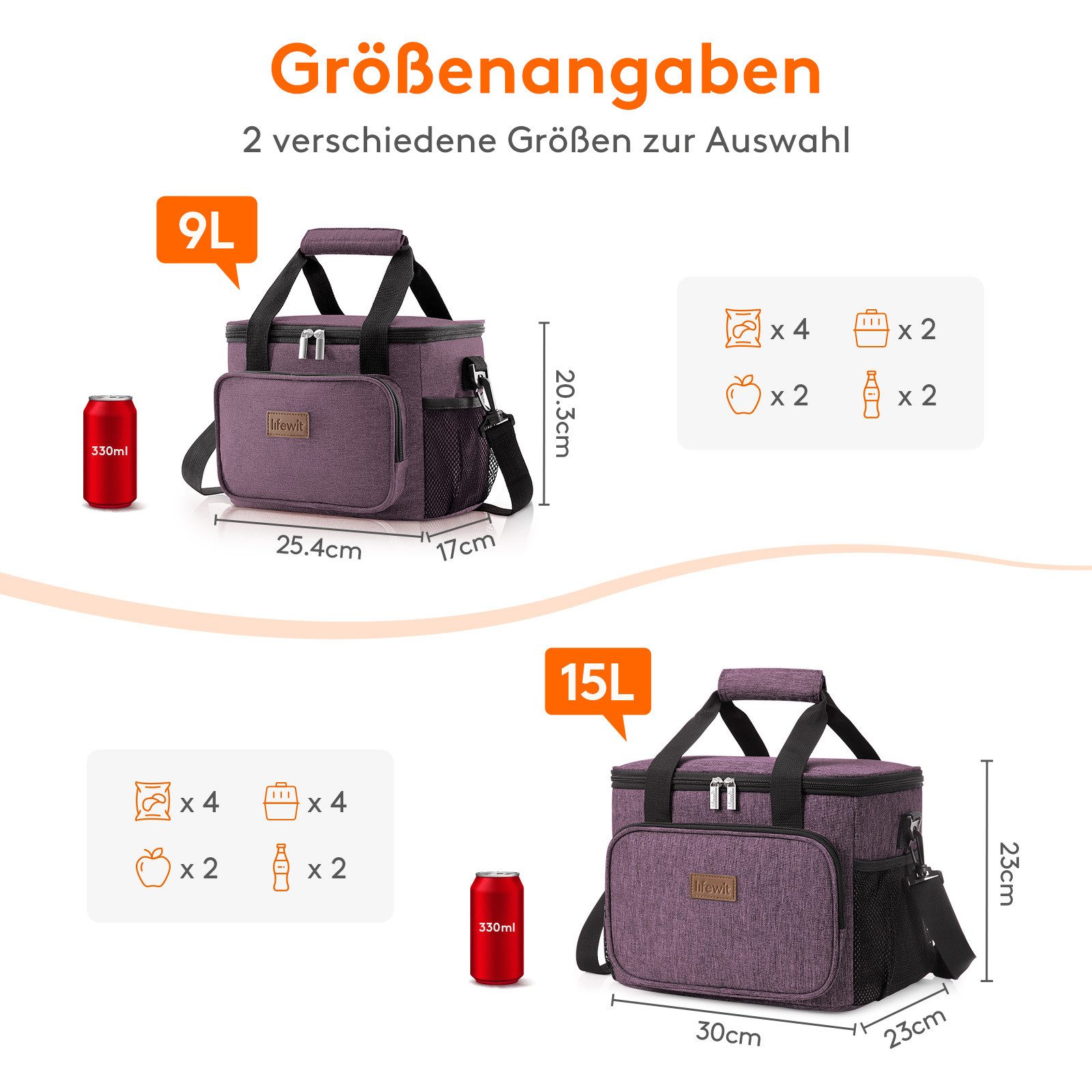 Lifewit Picknicktasche Kleine isolierte faltbare Kühltasche wasserdicht für Lunch und Strand.