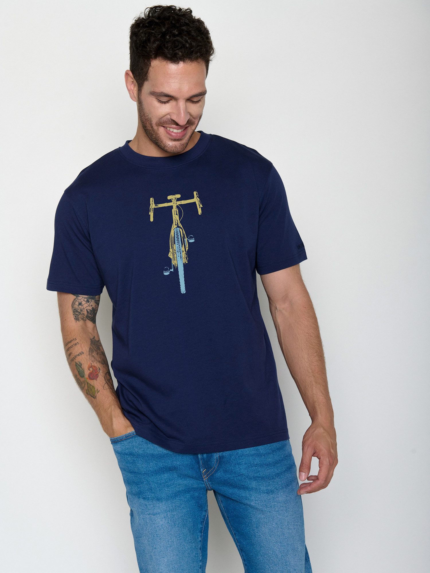 GreenBomb T-Shirt Fusion Bike Front Stamp Motiv Fahrrad (1-tlg., 1) Fusion Fit, weiter und länger geschnitten, Bio-Baumwolle