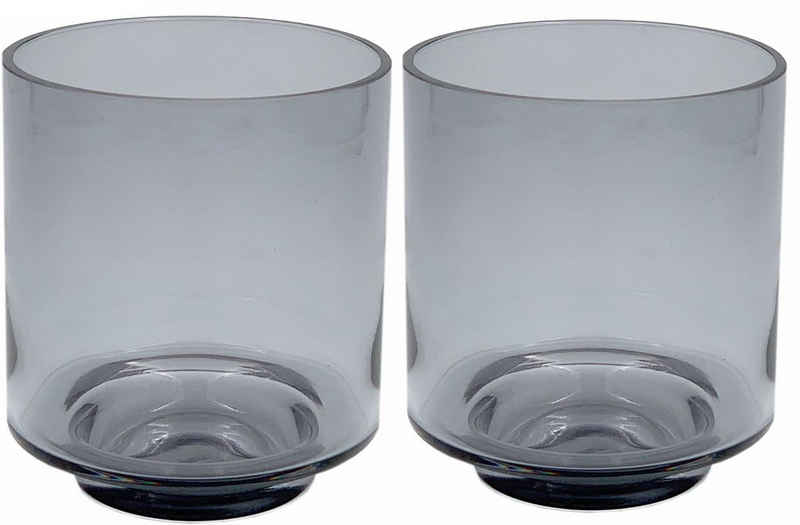 Leonique Windlicht »Gracelynn« (Set, 2 St), aus Glas, in zylindrischer Form, mit Fuß