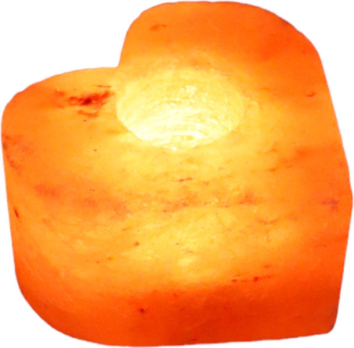 Pinkgold Kerzenhalter Himalaya-Salzkristall-Teelichthalter – Herzform – Teelichthalter