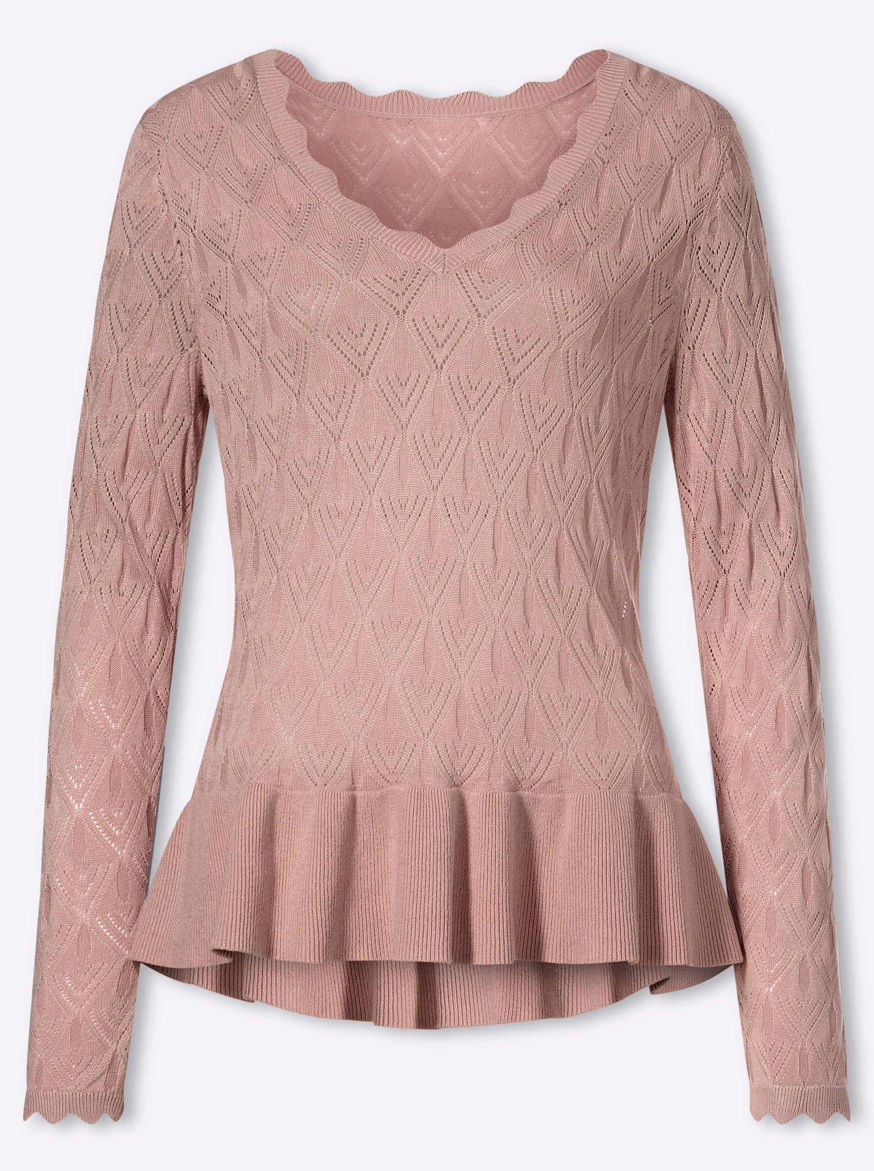 Witt Strickpullover Ajour-Pullover Langarm Ajour