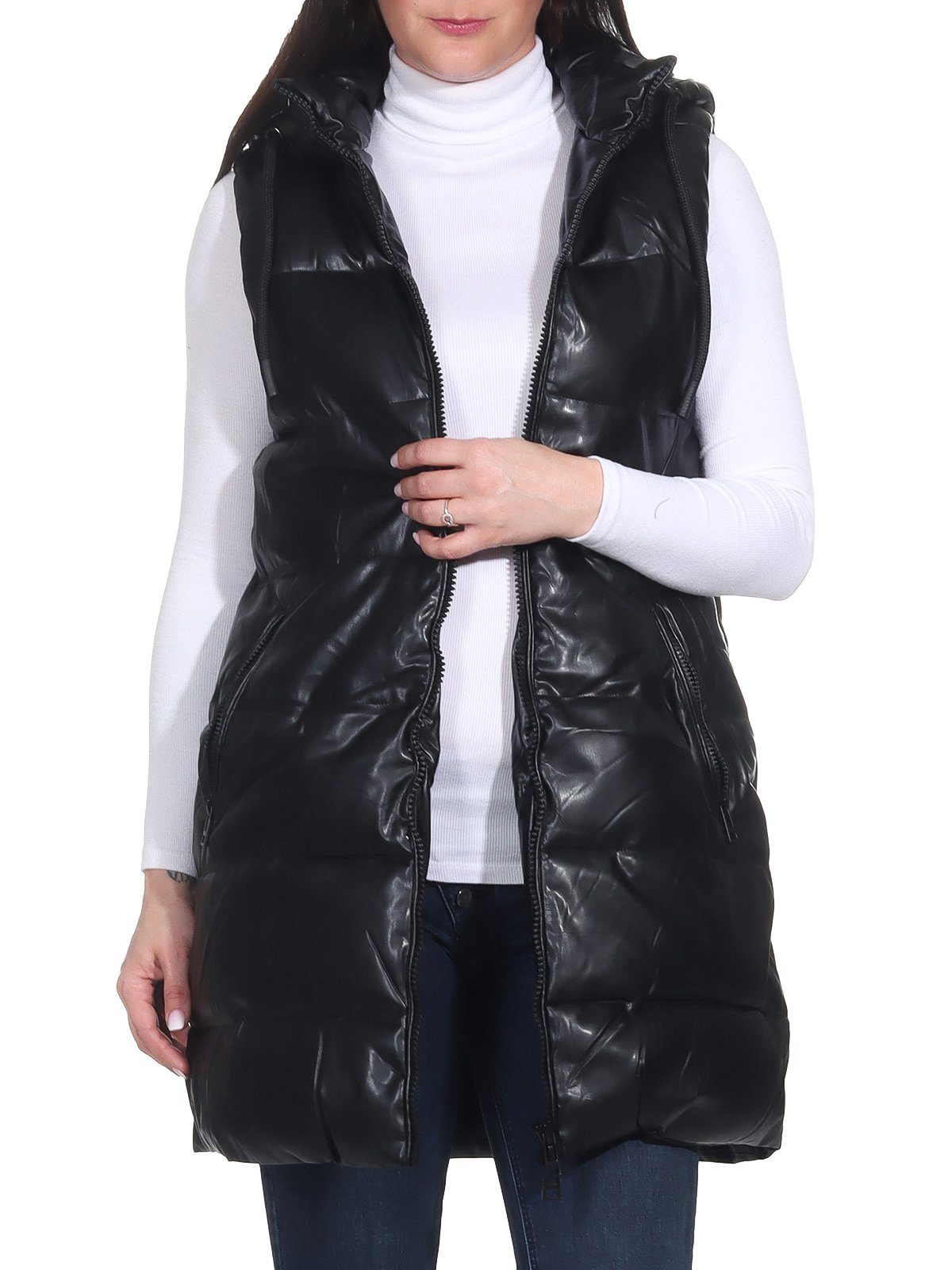 Belle Poque Damen Weste Mit Asymetrischem Saum - Elegante Büro-Weste Mit Verstellbarer Taille