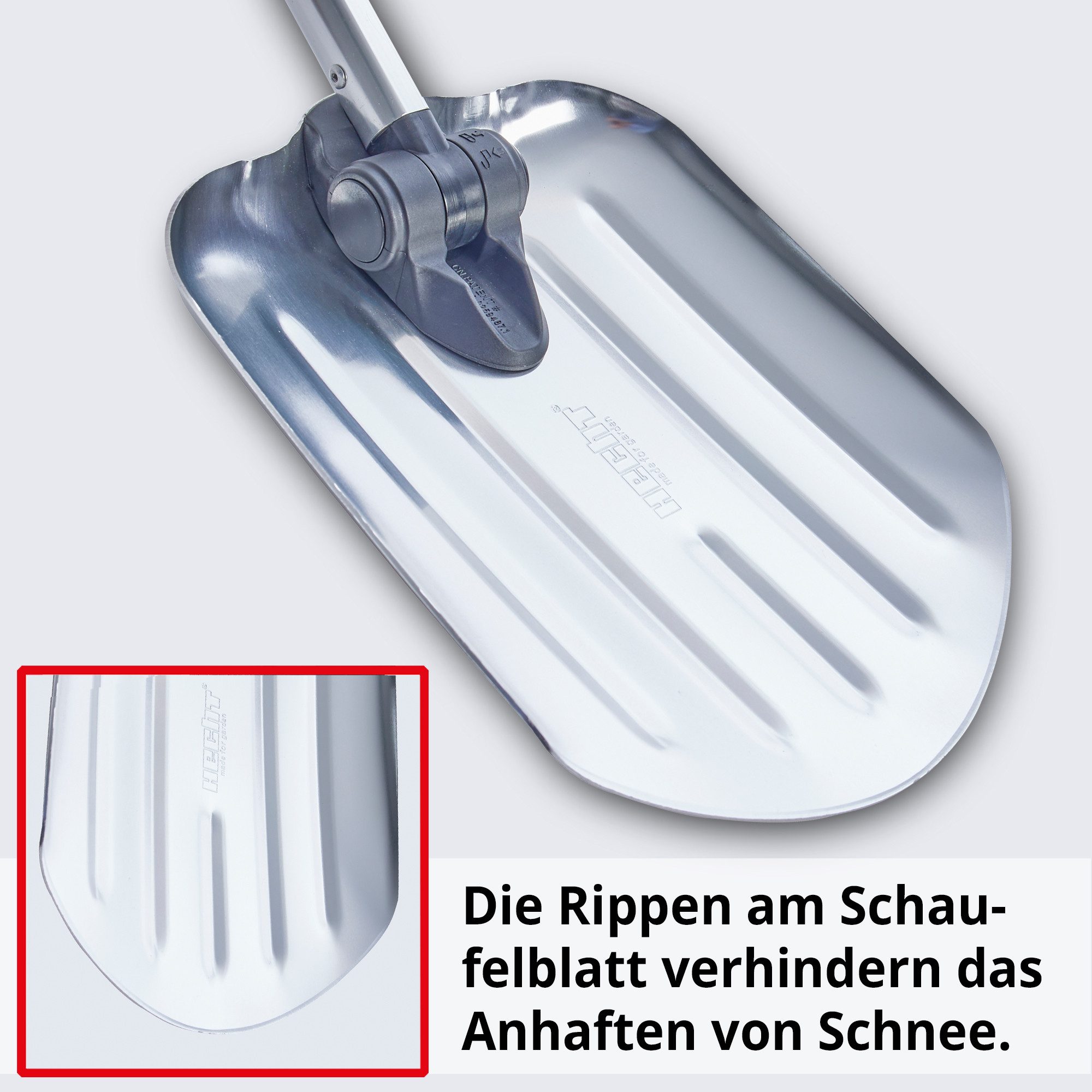 Hecht Schneeschieber 205 GT Teleskop klappbar Auto-Schneeschaufel Alu, 20,5 cm Arbeitsbreite, mit 37 cm langem Stiel, kompakt rostfrei ideal für Reise Pendler & – Bild 5 von 5