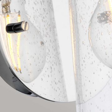 etc-shop Wandleuchte, Wandleuchte Wandlampe Badezimmerleuchte Feuchtraum Glas IP44 1x E27 H
