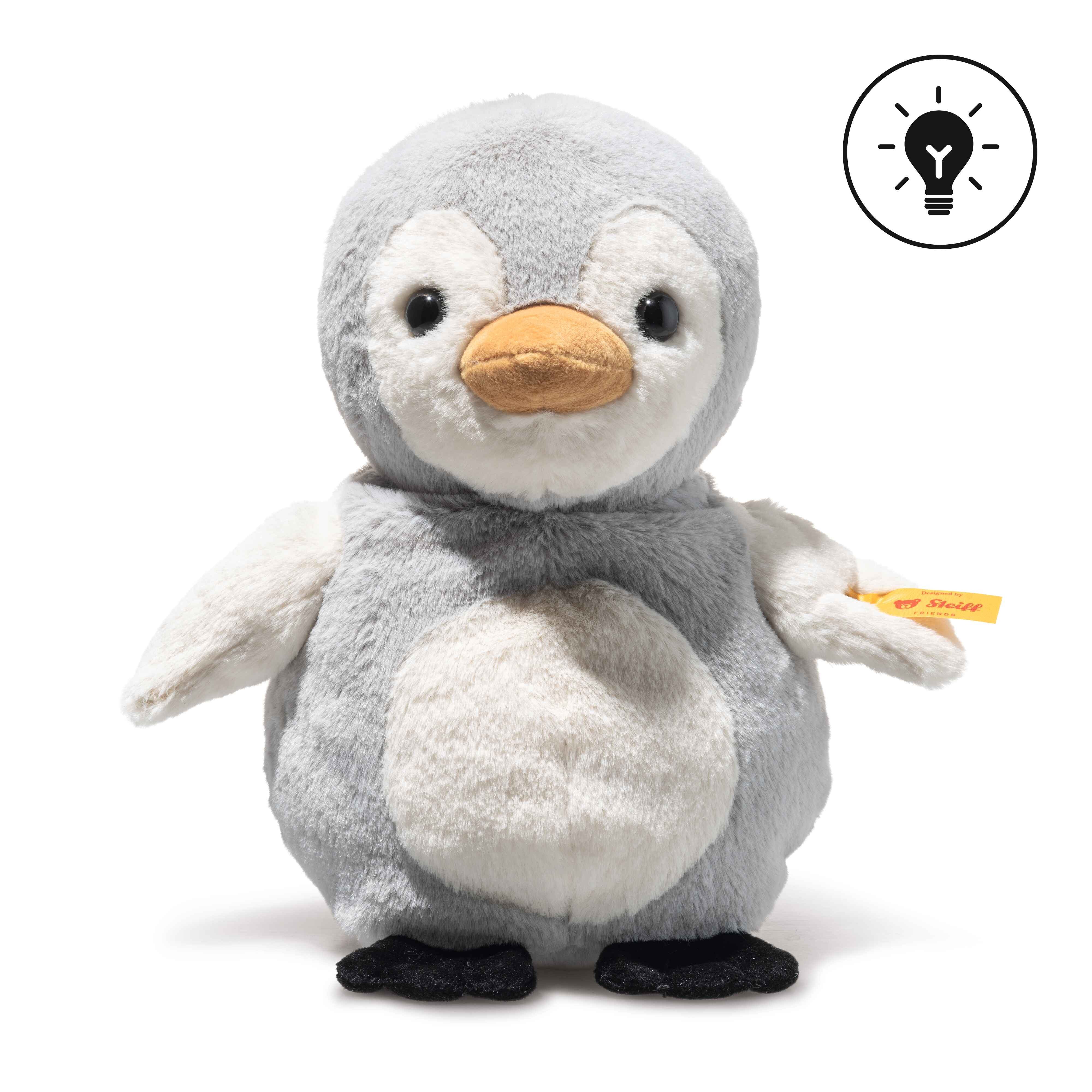 Steiff Kuscheltier Lio Pinguin, 22 cm, grau/weiß, mit Licht