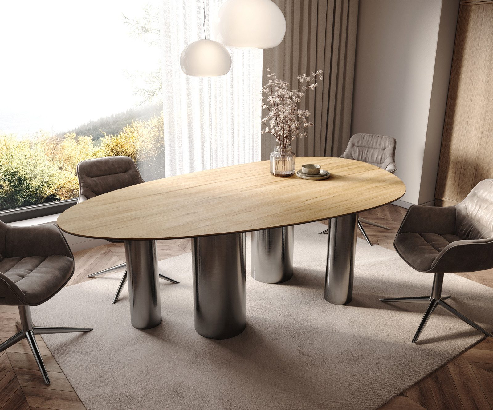 DELIFE Esstisch Edge, Oval Keramik Laminam® günstig online kaufen