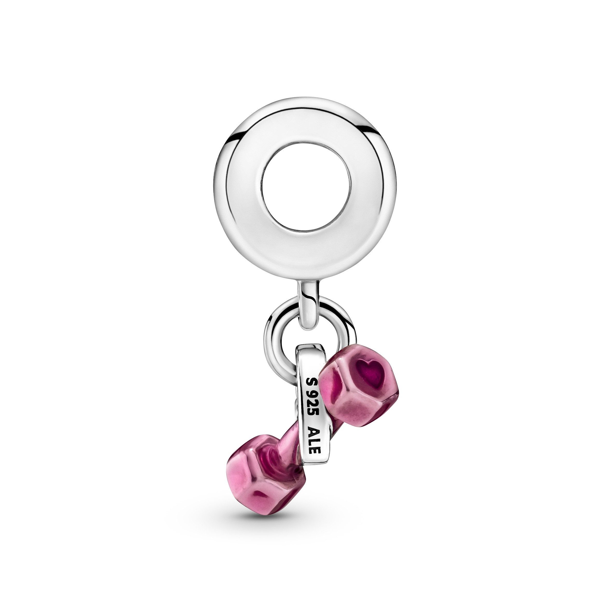 Pandora Bead Pandora-Charm ´Dumbbell&Heart´/pink/silver
