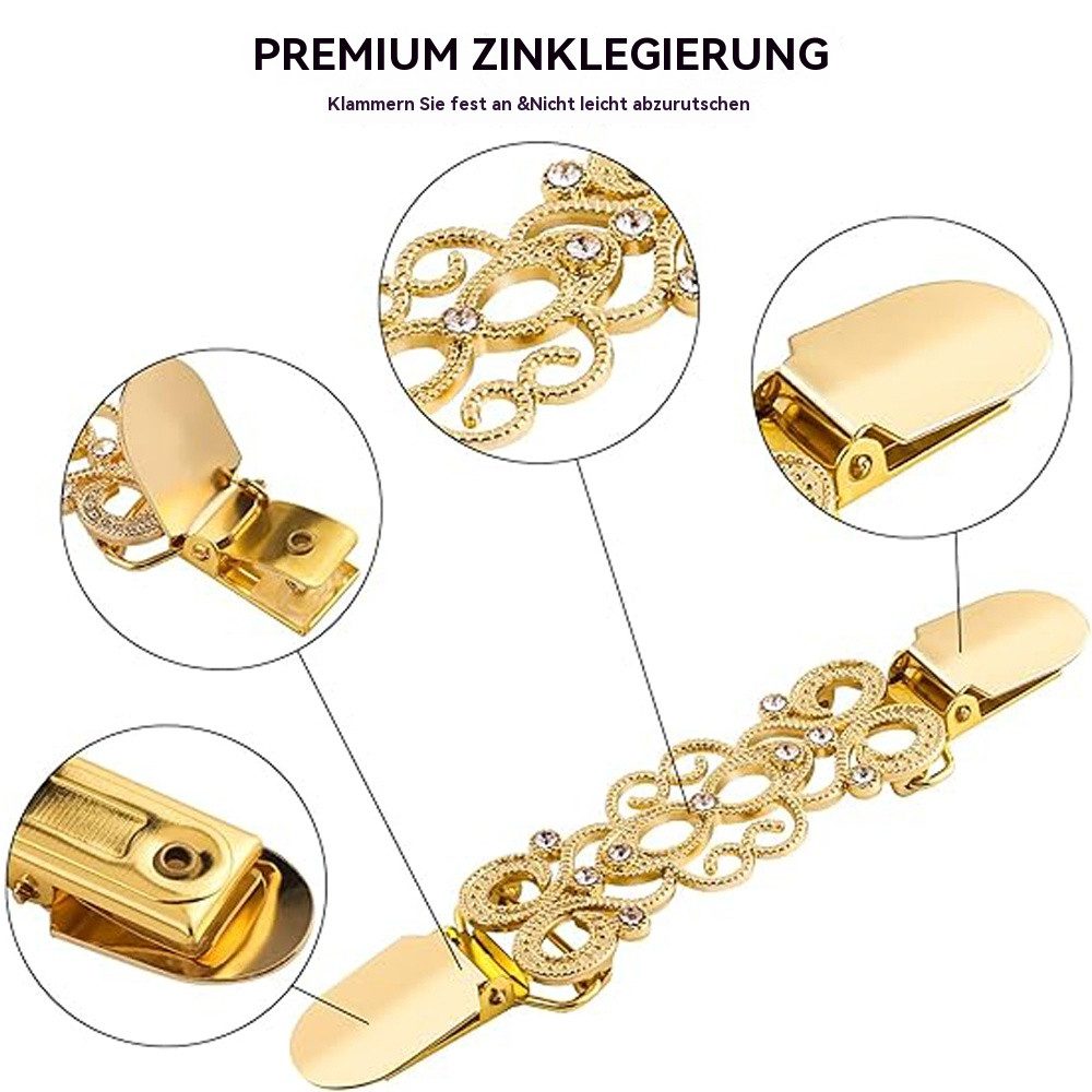 Blusmart Anstecknadel Vintage Kragen Schal Pin (Strickjacke Kragen Kleider Clips, 3-tlg., Brosche Clips Hemd Clips), Für Frauen Mädchen Shirt – Bild 5 von 5