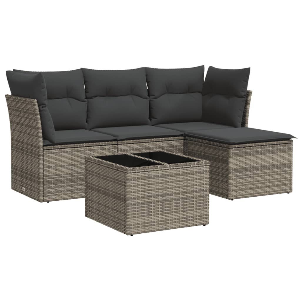vidaXL Gartenlounge-Set 5-tlg. Garten-Sofagarnitur mit Kissen günstig online kaufen