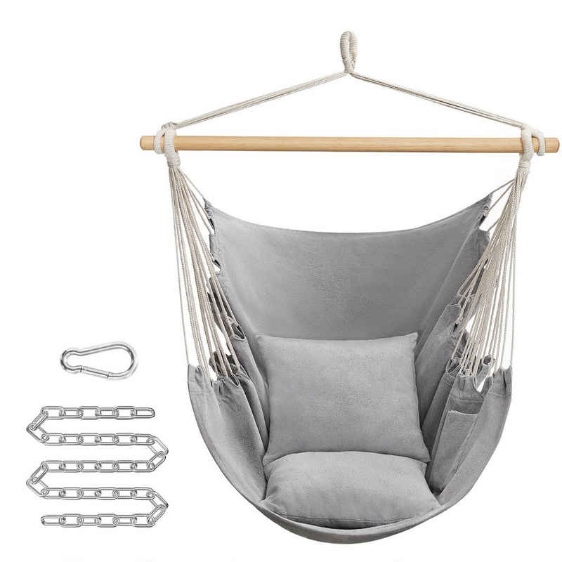 SONGMICS Подвесноые стулья, Hängestuhl mit 2 Kissen, Metallkette, bis 150 kg belastbar