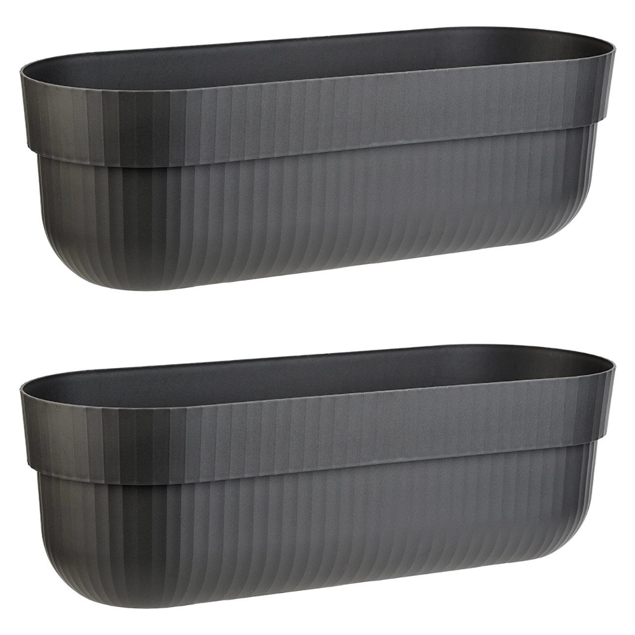 Engelland Blumenkasten mit Wasserspeicher/Drainagesystem und Abstandshalter (Vorteils-Set, 2 St), Blumentopf, 50 cm, PP-Kunststoff, Balkonkasten, länglich, formstabil