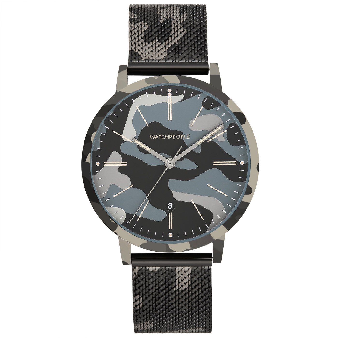 Watchpeople Quarzuhr Hidden Camouflage WP 046-01, flach, easy release Band, Datumsanzeige